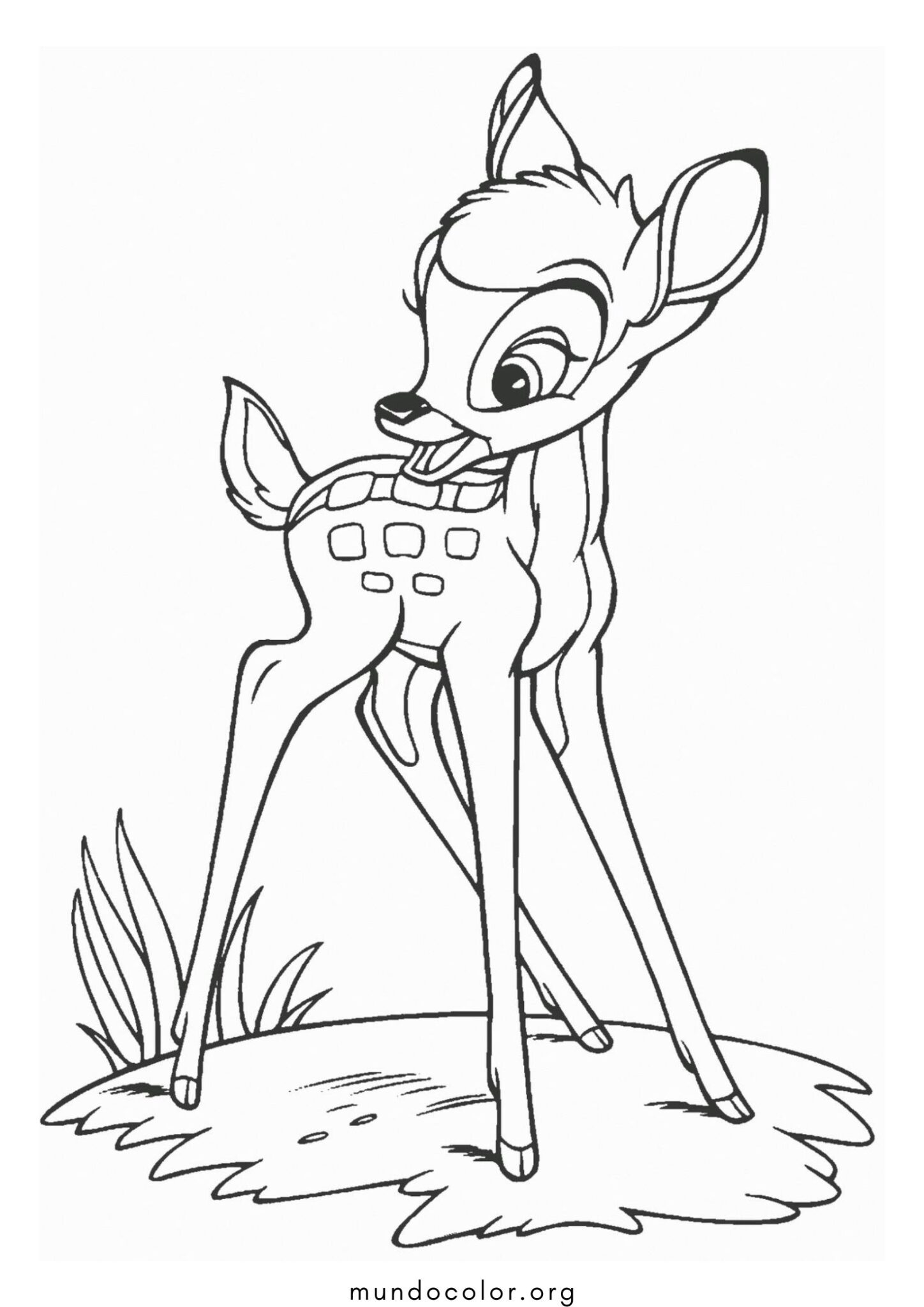 Dibujo de Bambi el ciervo para colorear