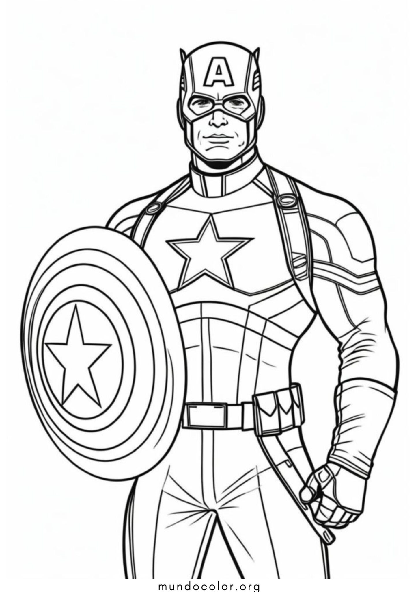 Dibujo de Capitan America de Los Vengadores para colorear