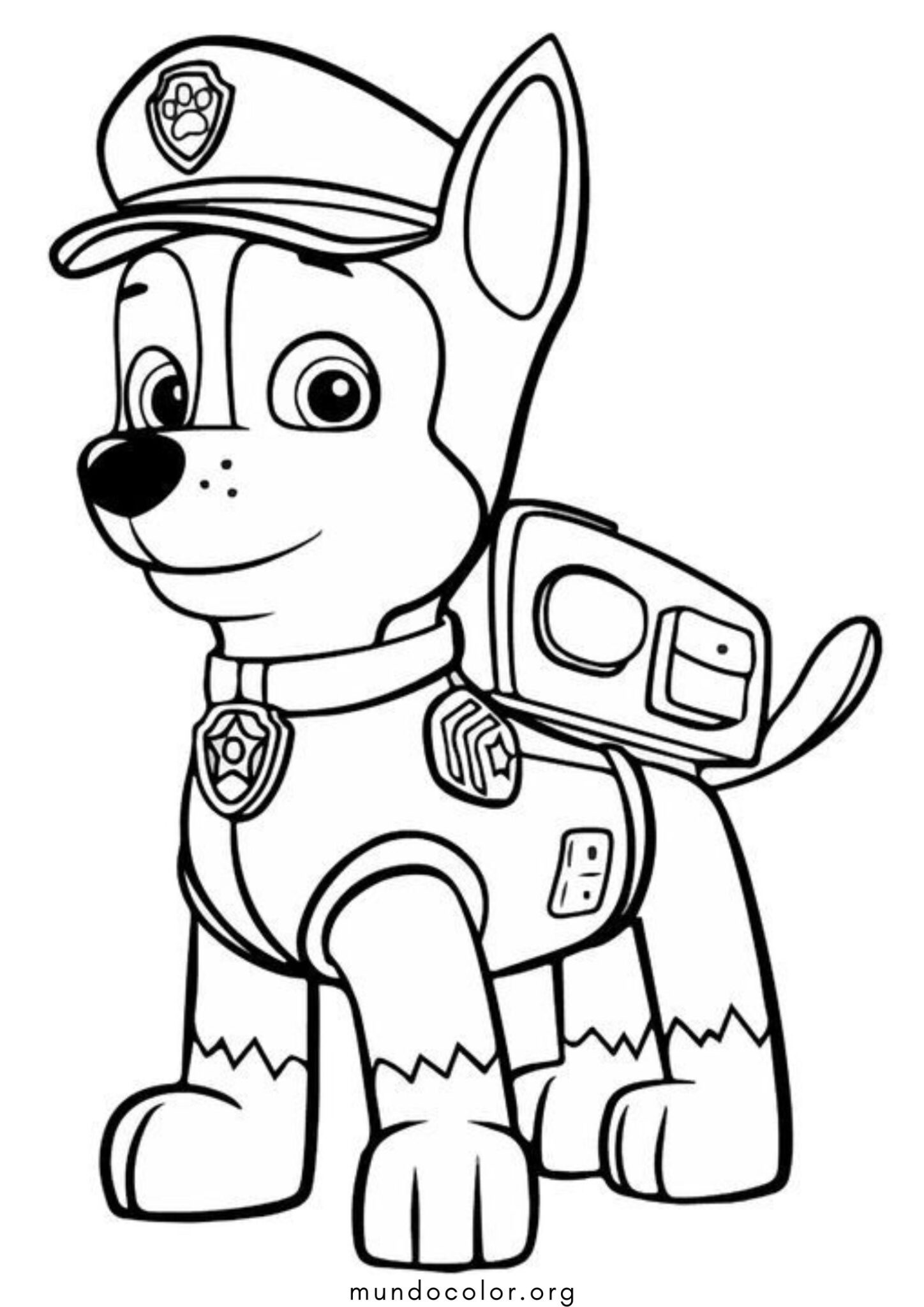 Dibujo de Chase (Patrulla Canina) para colorear