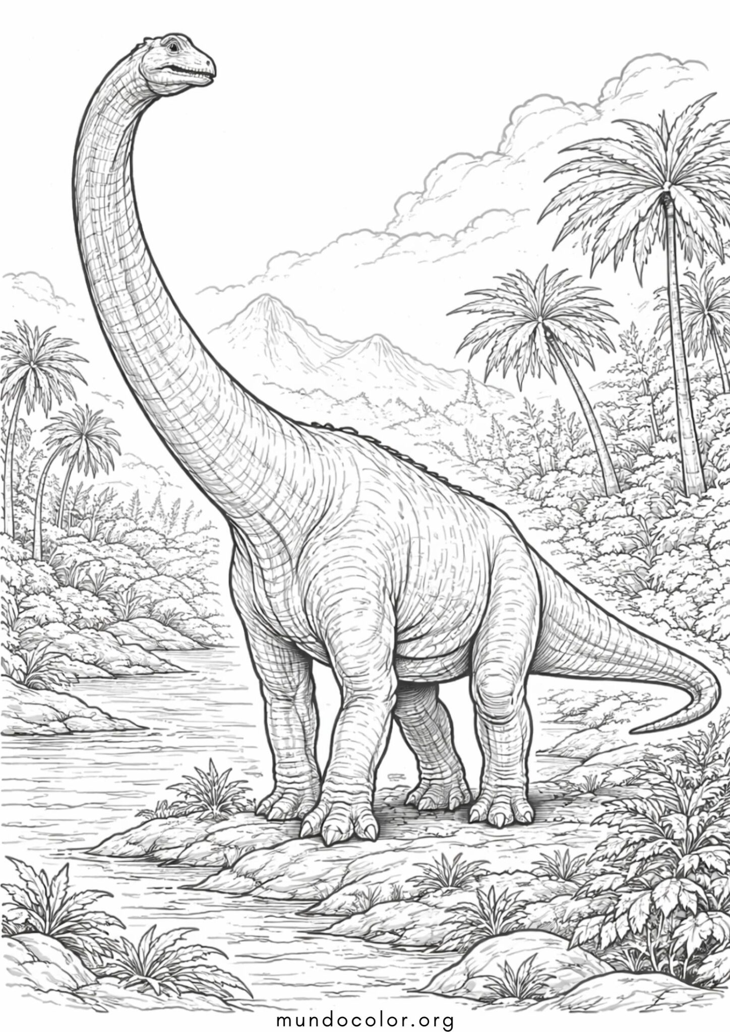 Dibujo de Dinosaurio Braquiosaurio para colorear