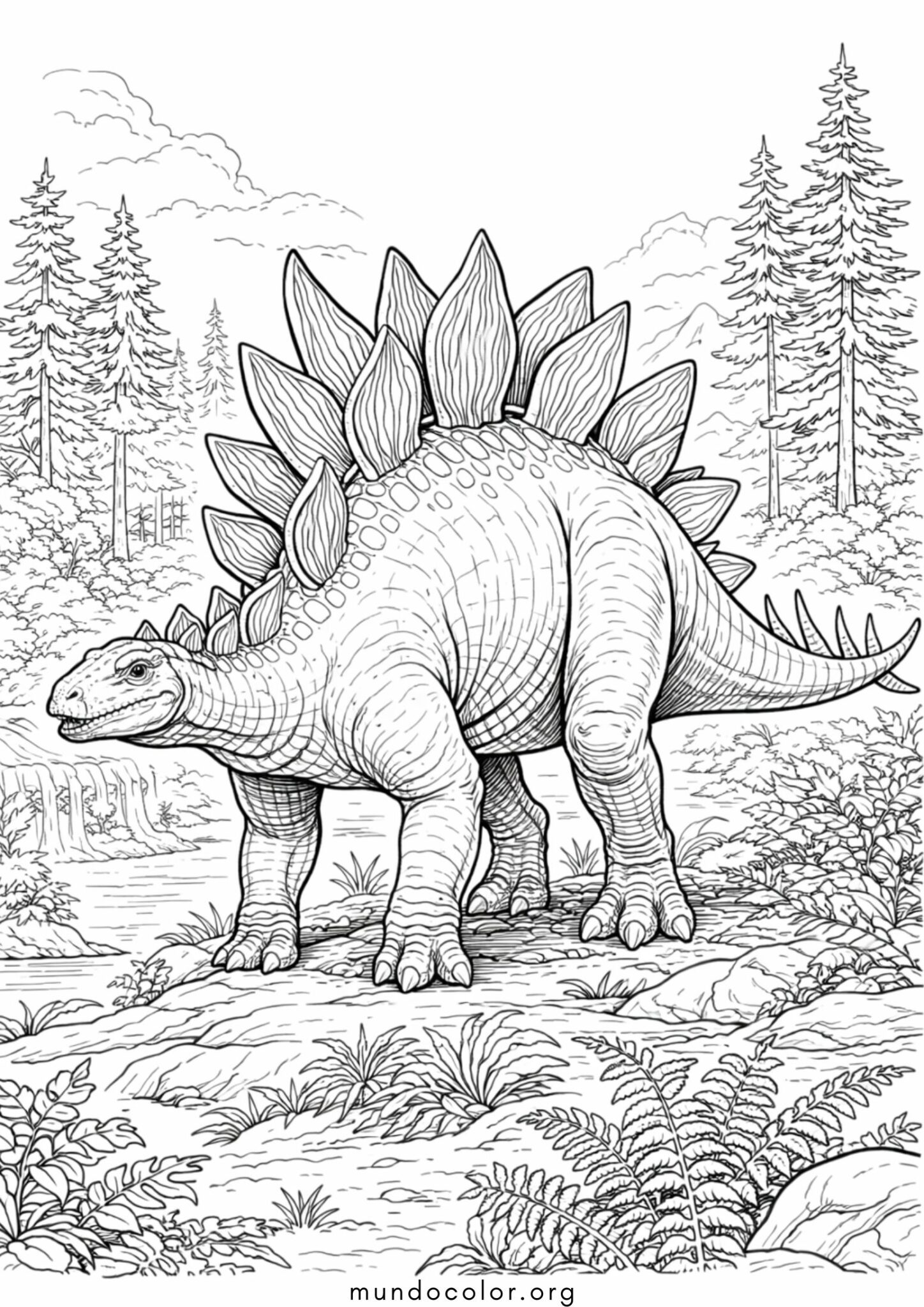 Dibujo de Dinosaurio Estegosaurio para colorear