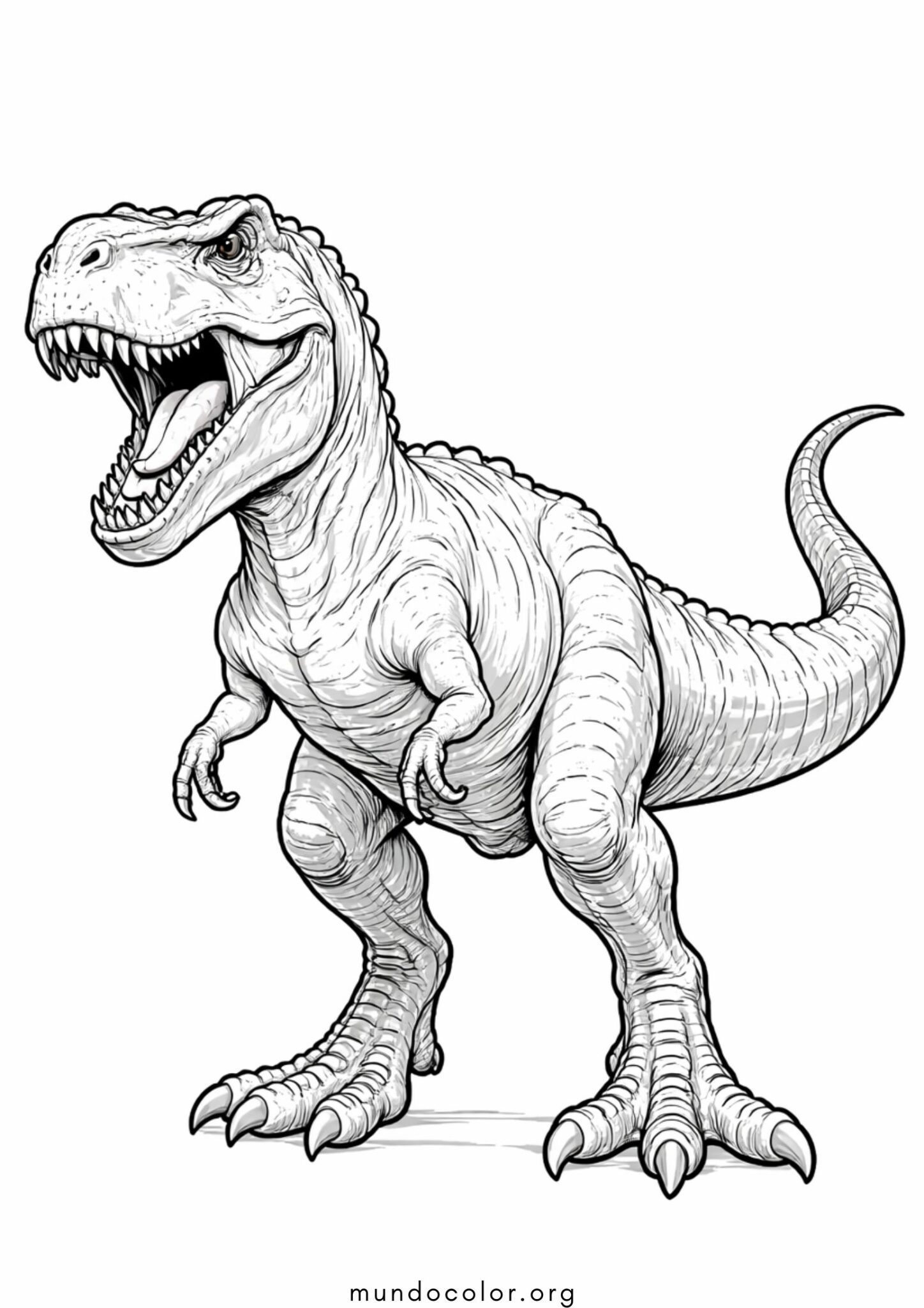 Dibujo de Dinosaurio Tiranosaurio Rex (T-Rex) para colorear