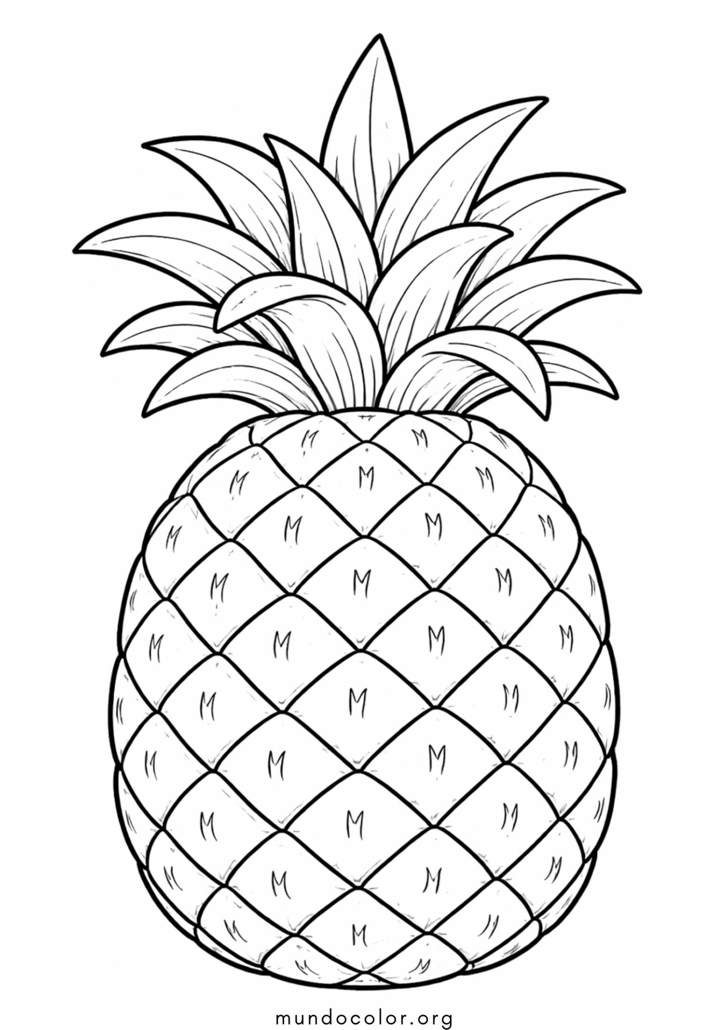 Dibujo de Fruta – Piña para colorear