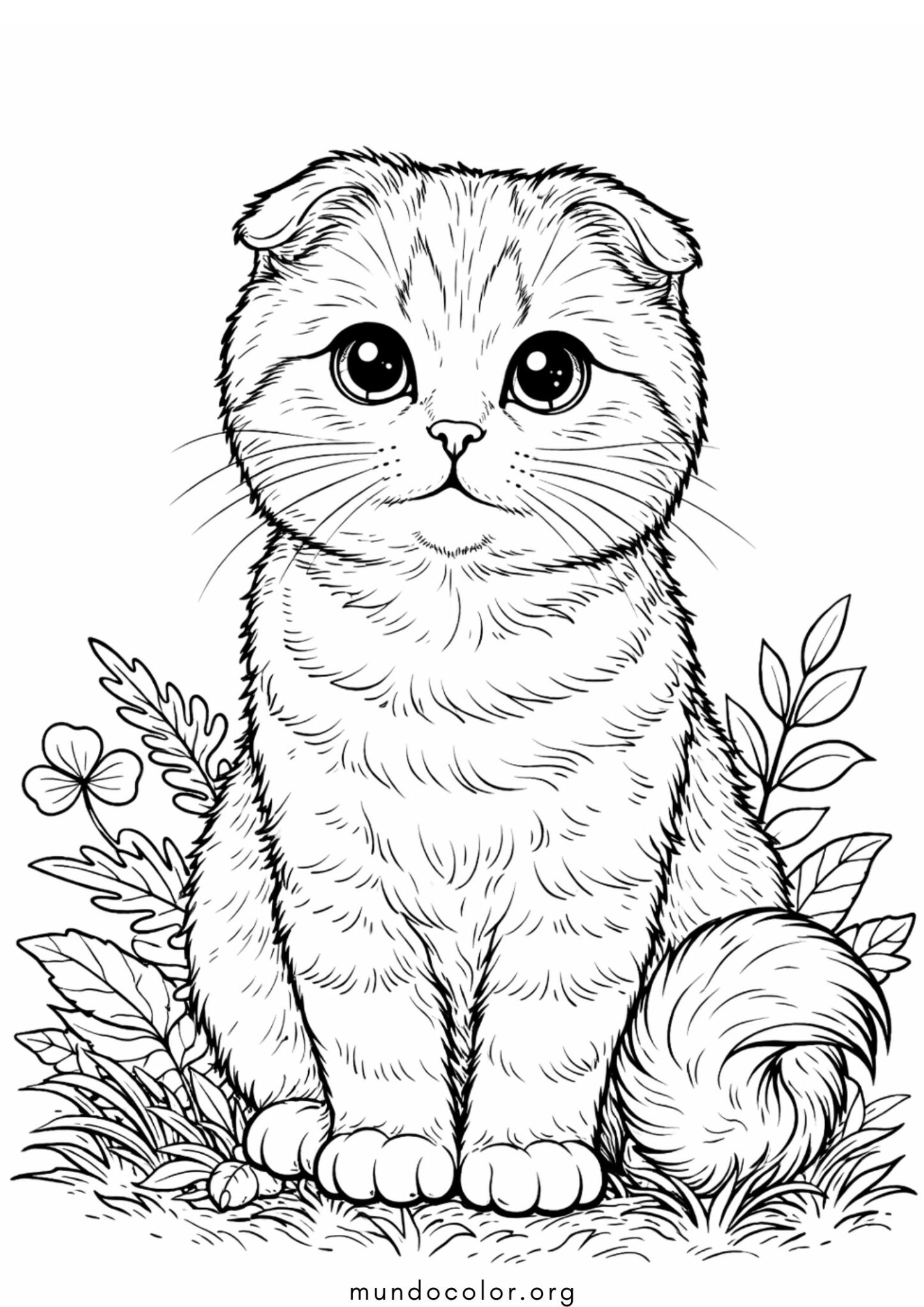 Dibujo de Gato Scottish Fold para colorear