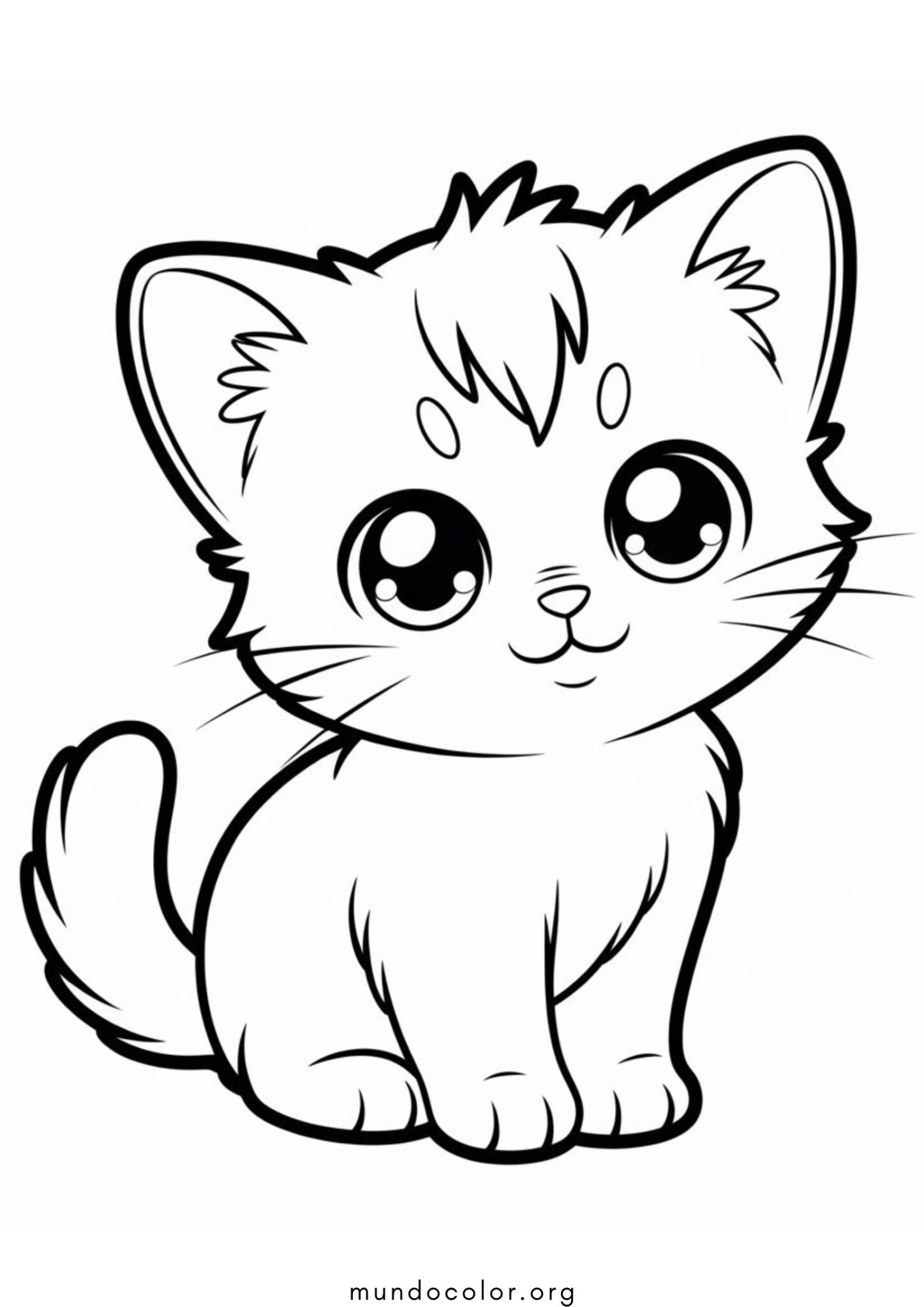 Dibujo de Gato para niños pequeños para colorear