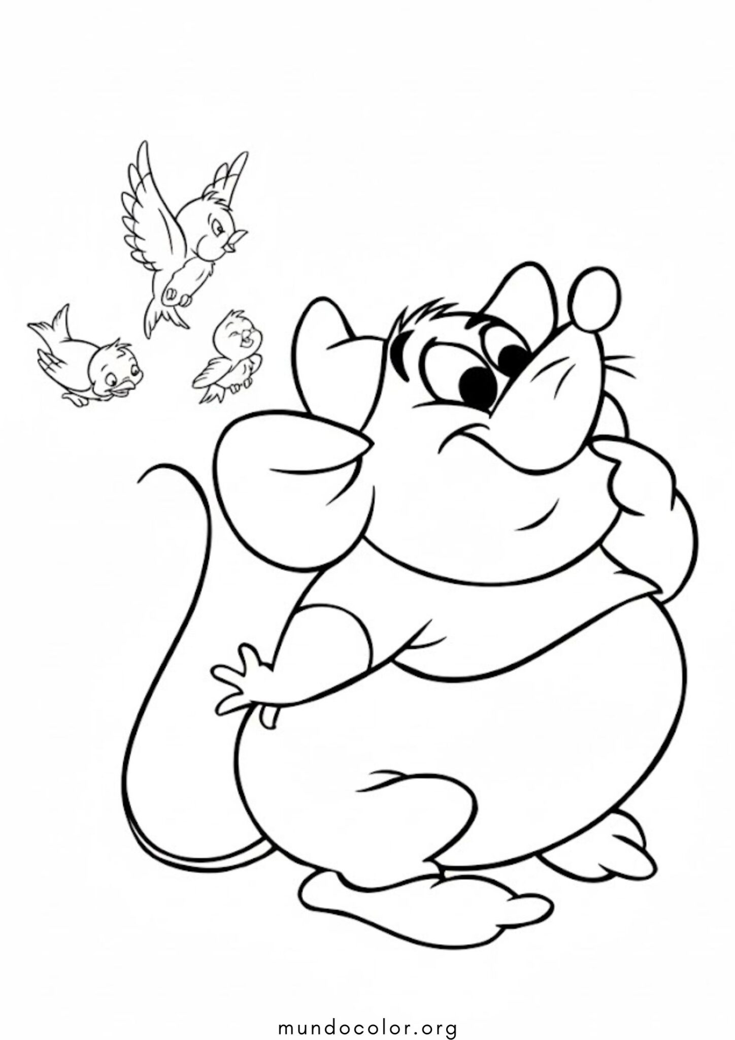 Dibujo de Gus, el ratón de Cenicienta para colorear
