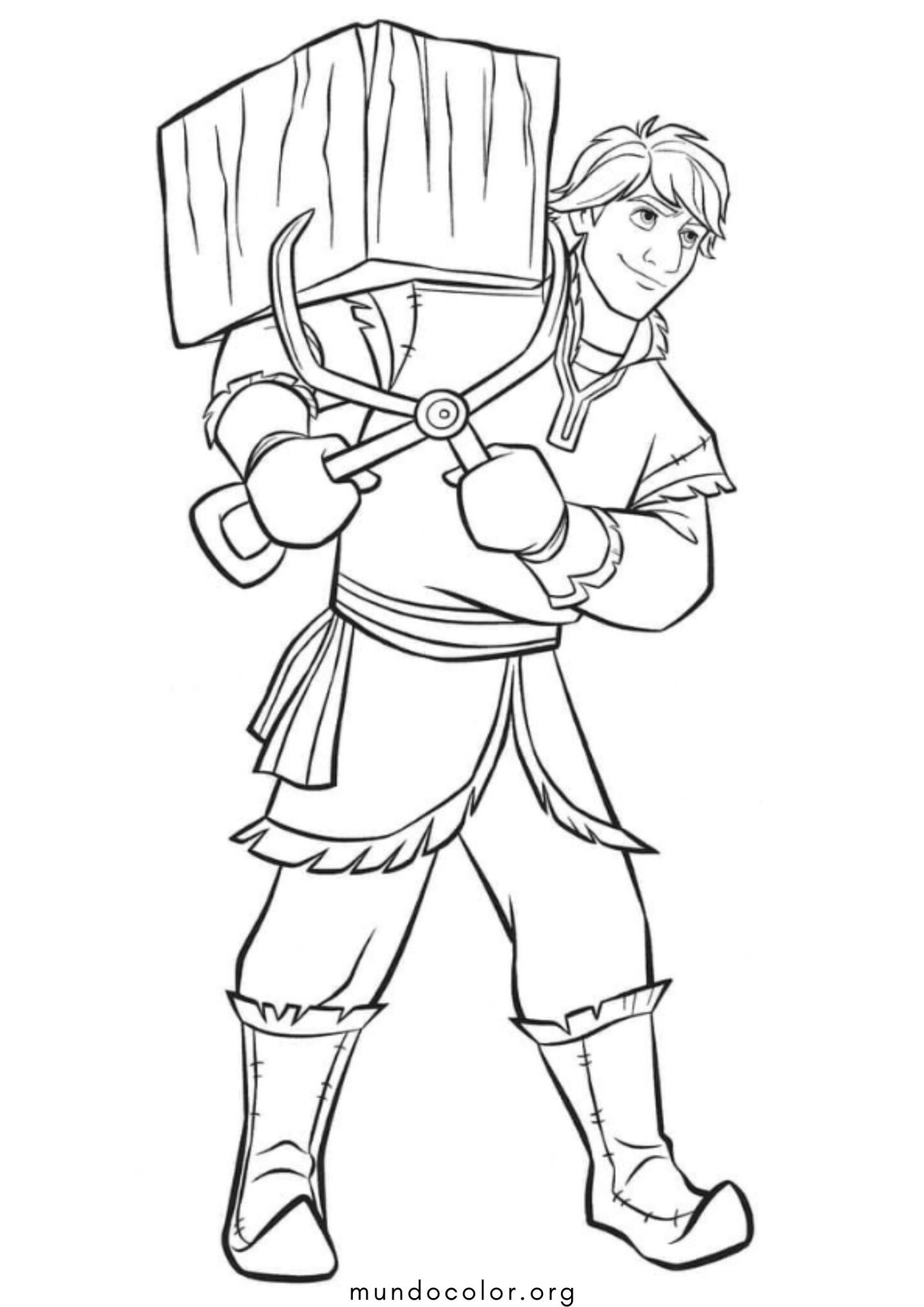 Dibujo de Kristoff el cubo de hielo (Frozen) para colorear