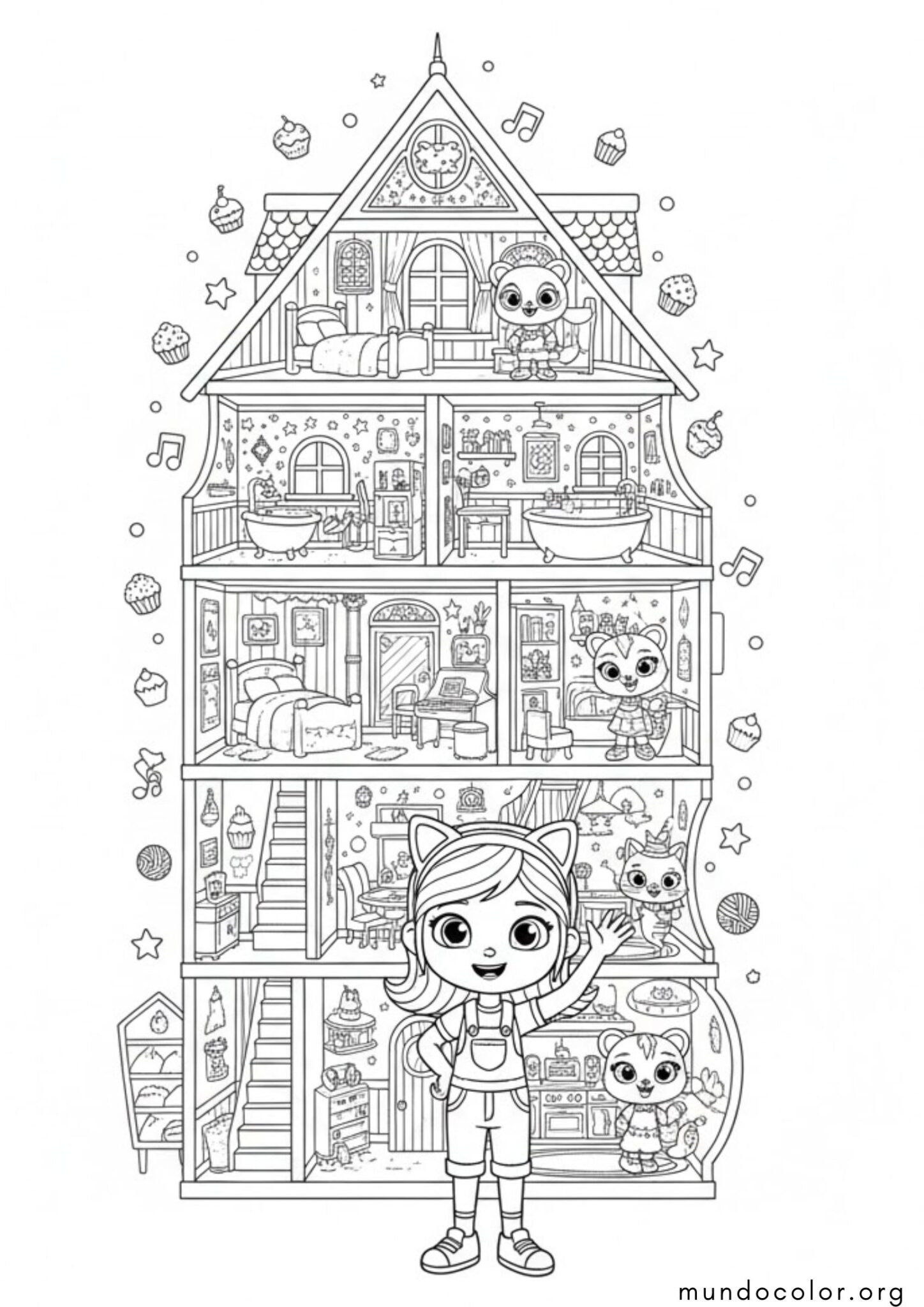 Dibujo de La casa de muñecas de Gabby para colorear