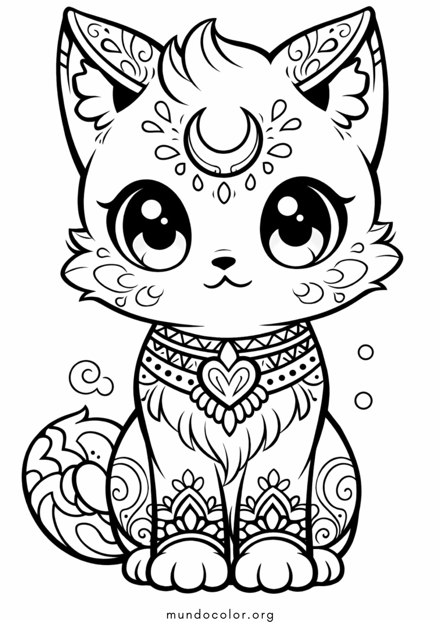 Dibujo de Lindo gatito para colorear