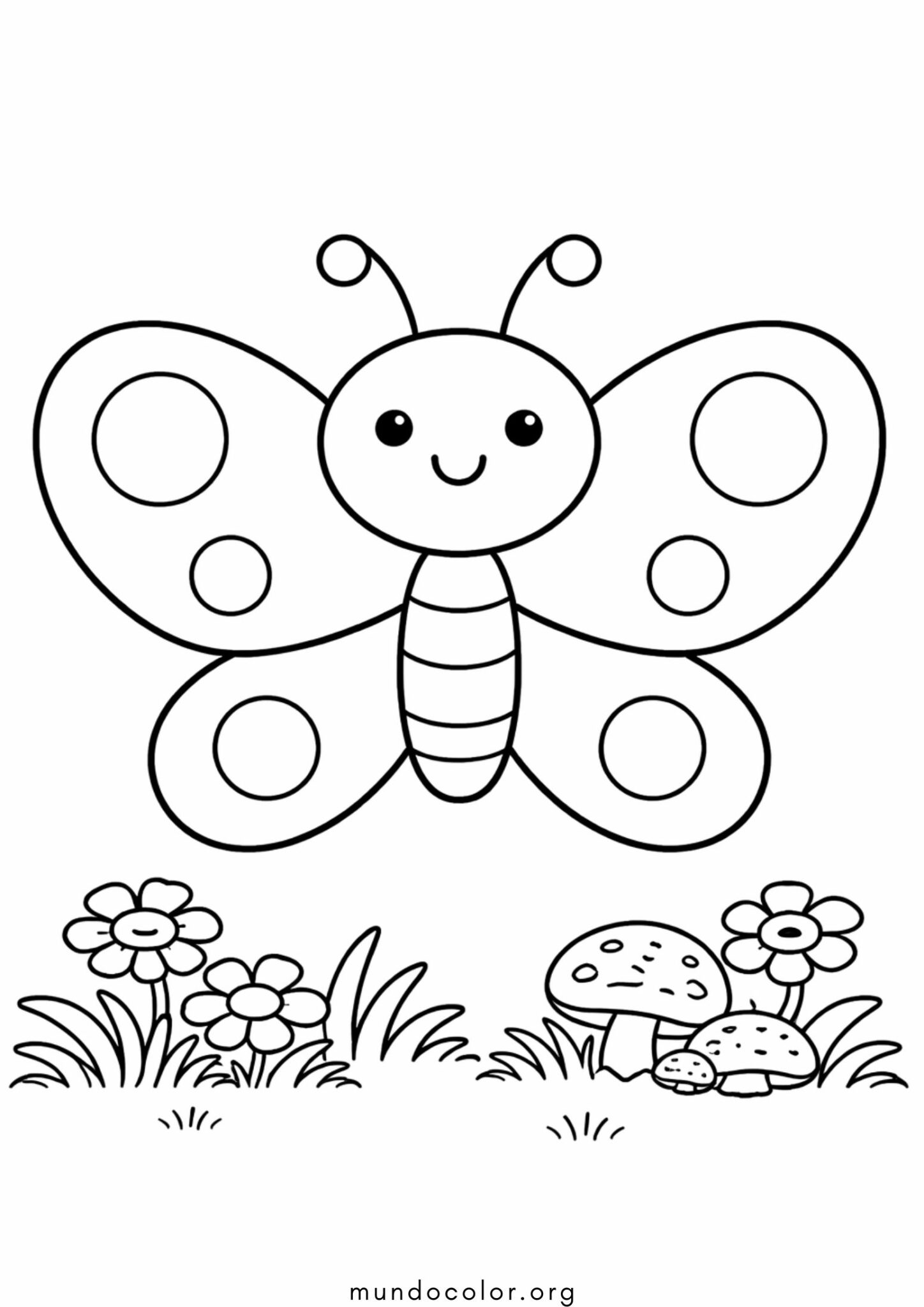 Dibujo de Mariposas para los más pequeños para colorear