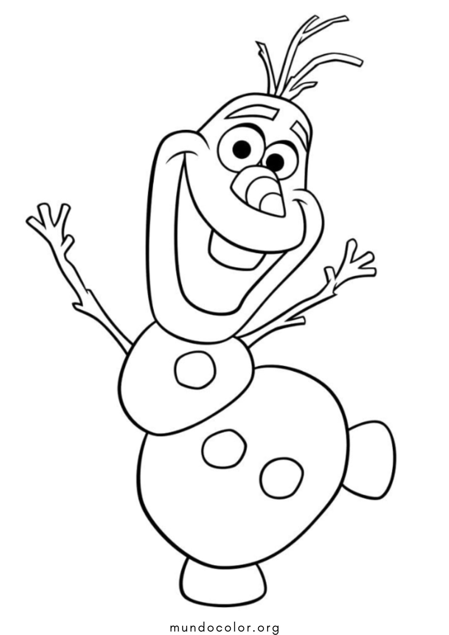 Dibujo de Olaf el muñeco de nieve (Frozen) para colorear