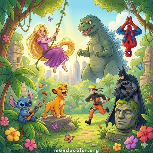 Dibujo de Personajes 🧩 para colorear