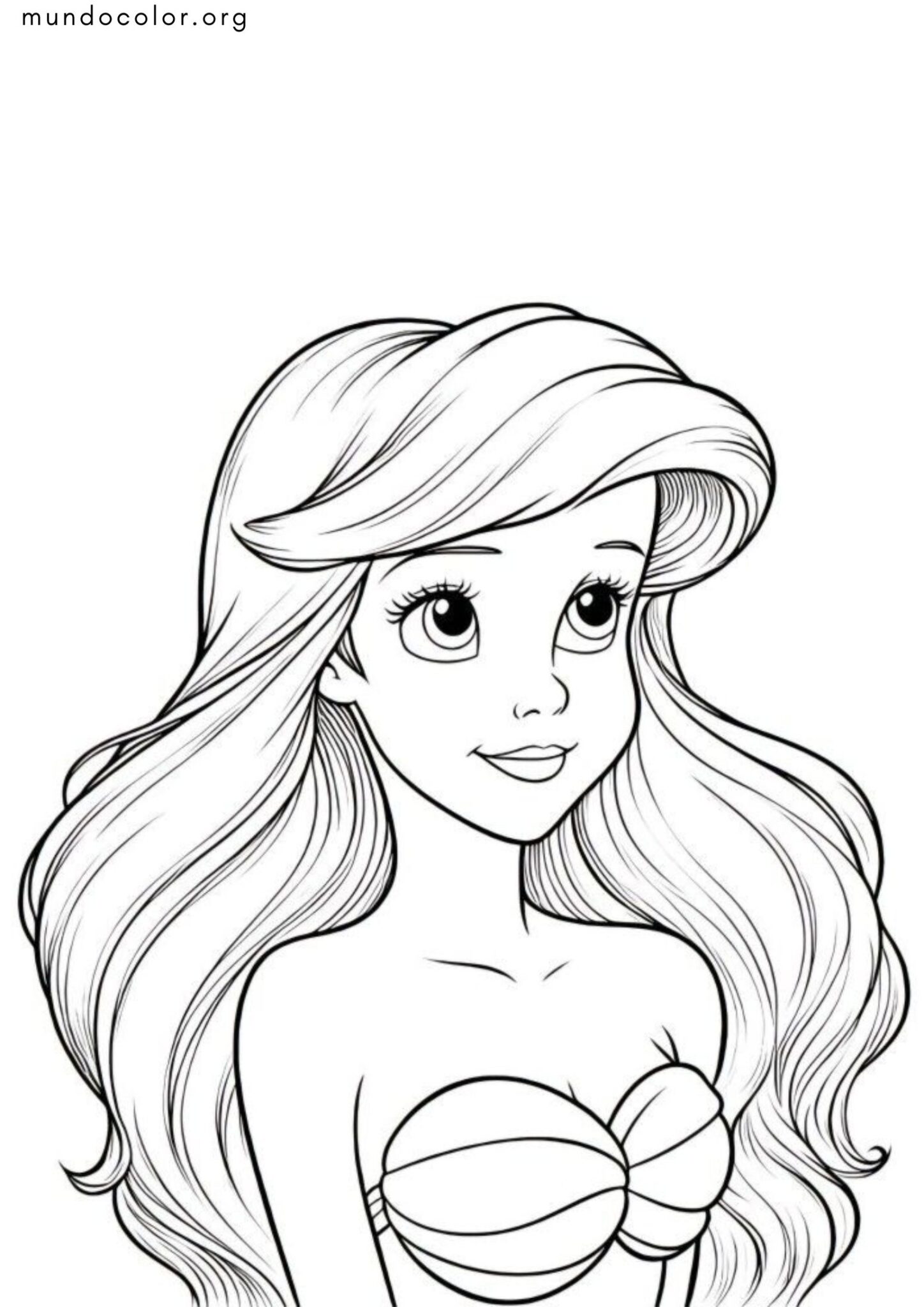 Dibujo de Princesa Ariel de La Sirenita para colorear