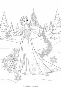 Dibujo de Princesa Elsa de Frozen para colorear e imprimir gratis ...