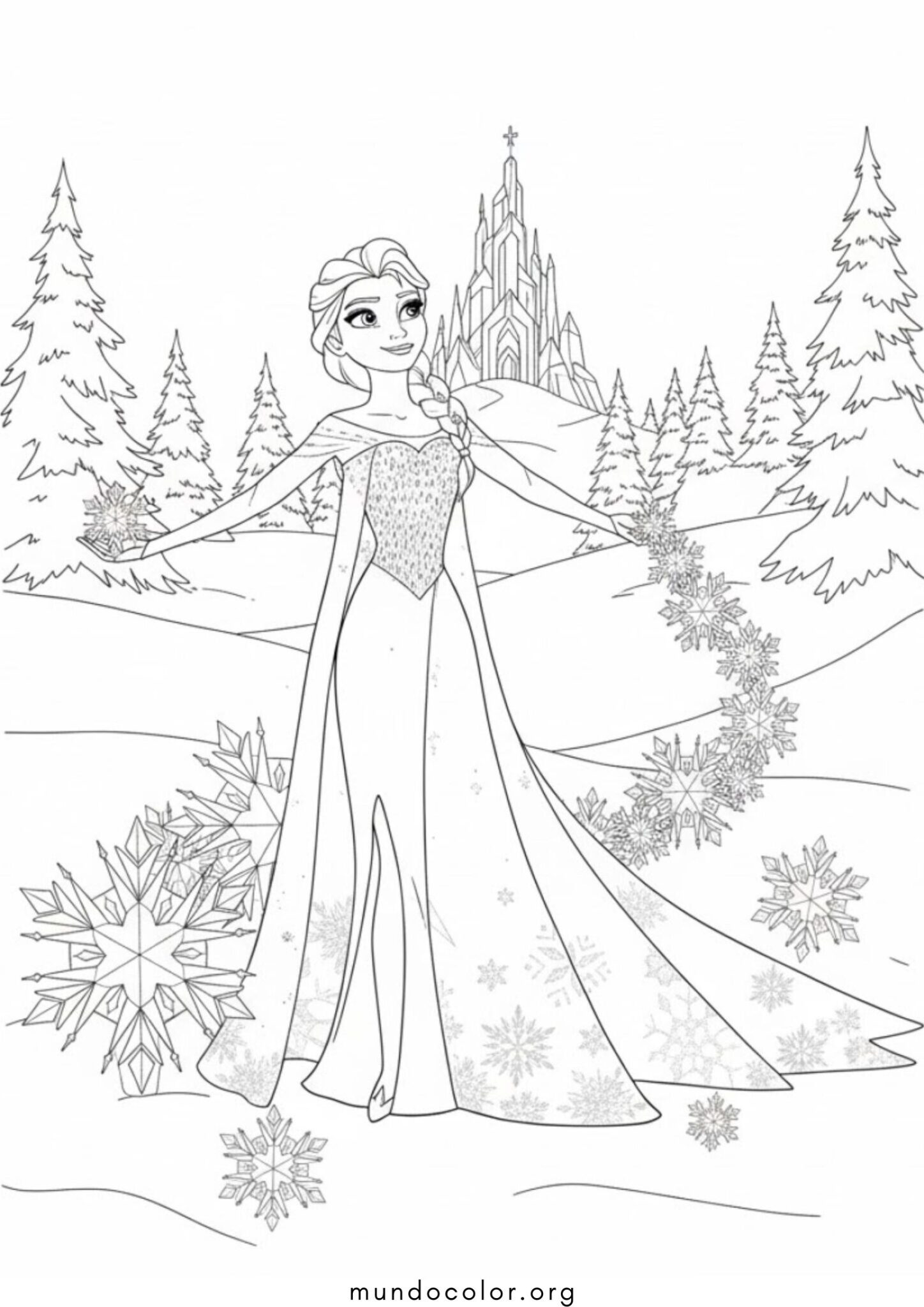 Dibujo de Princesa Elsa de Frozen para colorear