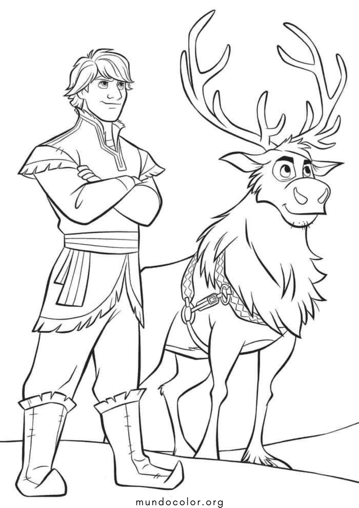 Dibujo de Sven y Kristoff (Frozen) para colorear
