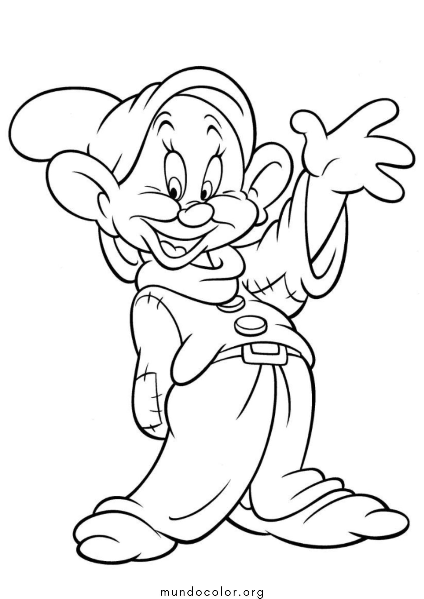 Dibujo de Tontito de la película de Disney «Blancanieves y los siete enanitos» para colorear