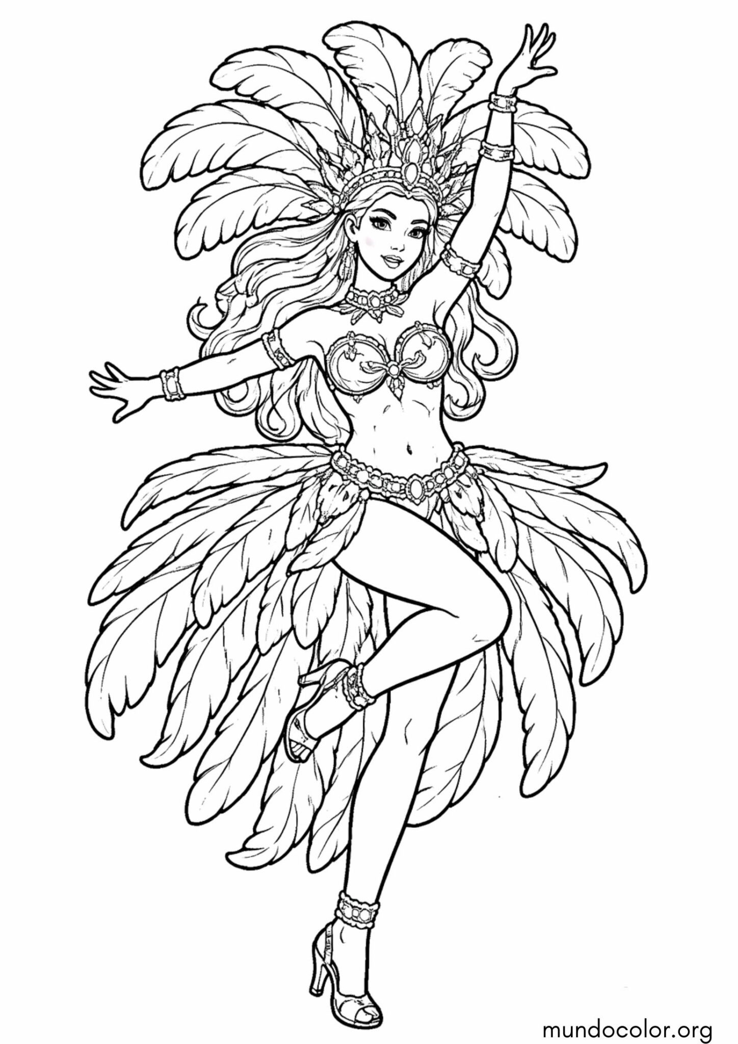 Dibujo de Bailarina de Carnaval para colorear