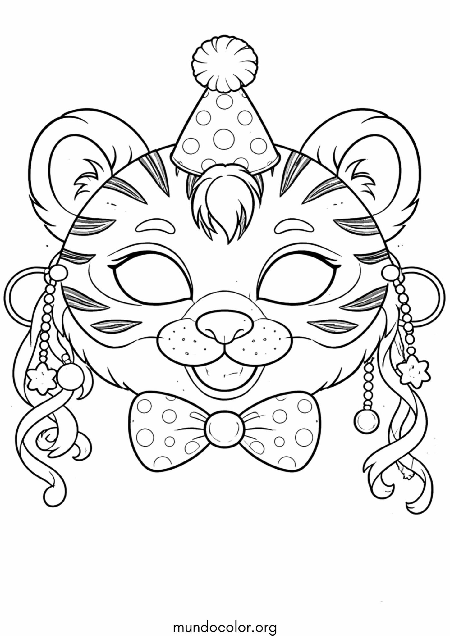 Dibujo de Caretas de Carnaval para niños para colorear