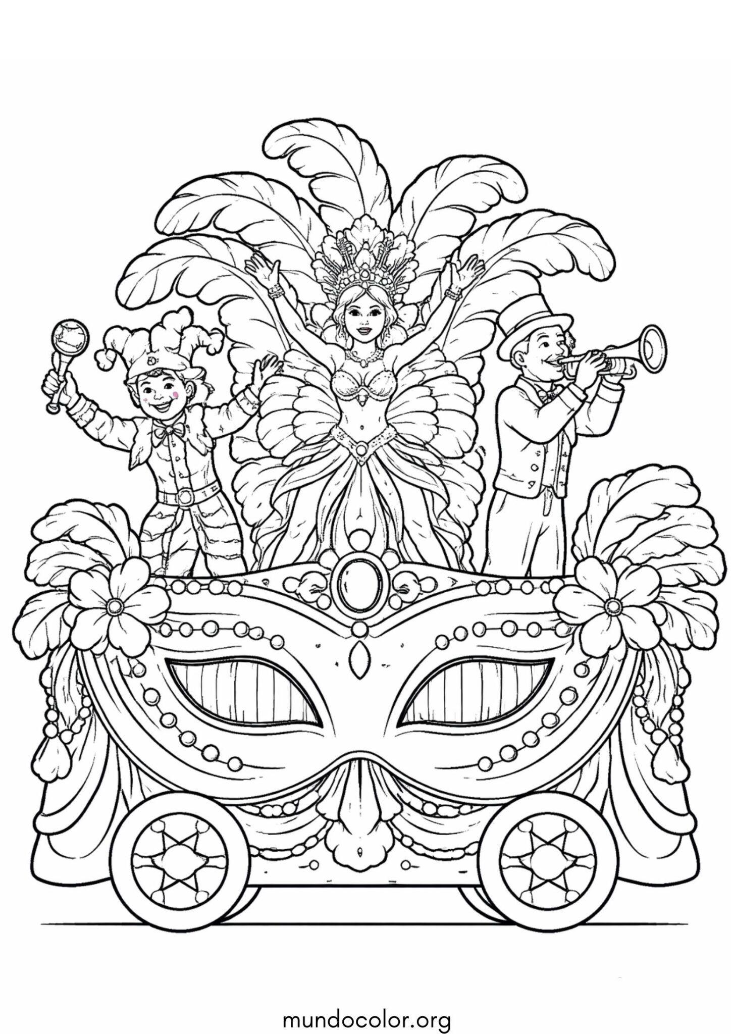 Dibujo de Carroza de Carnaval para colorear
