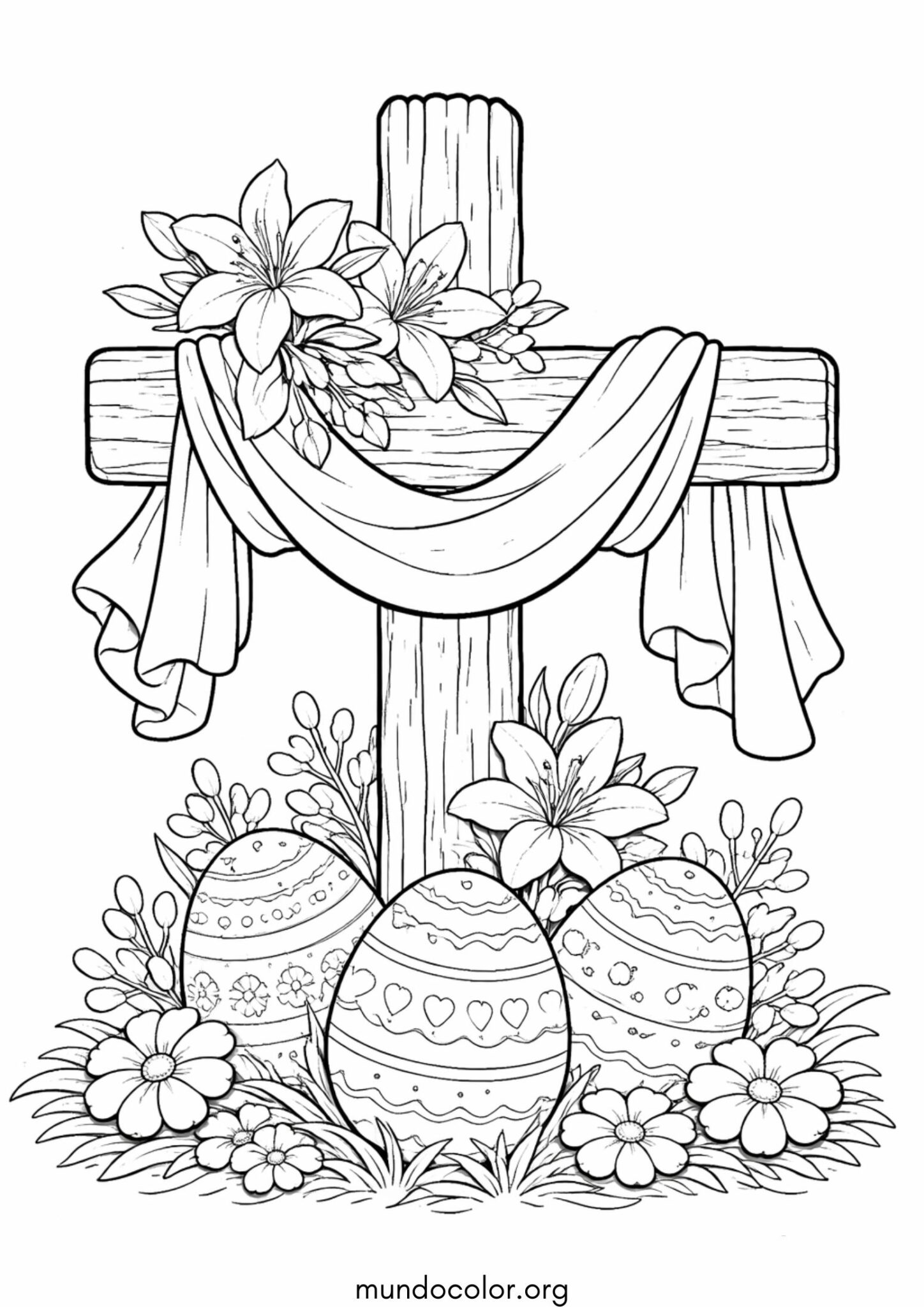 Dibujo de Cruz de Pascua para colorear