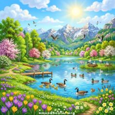 Dibujos de primavera para colorear