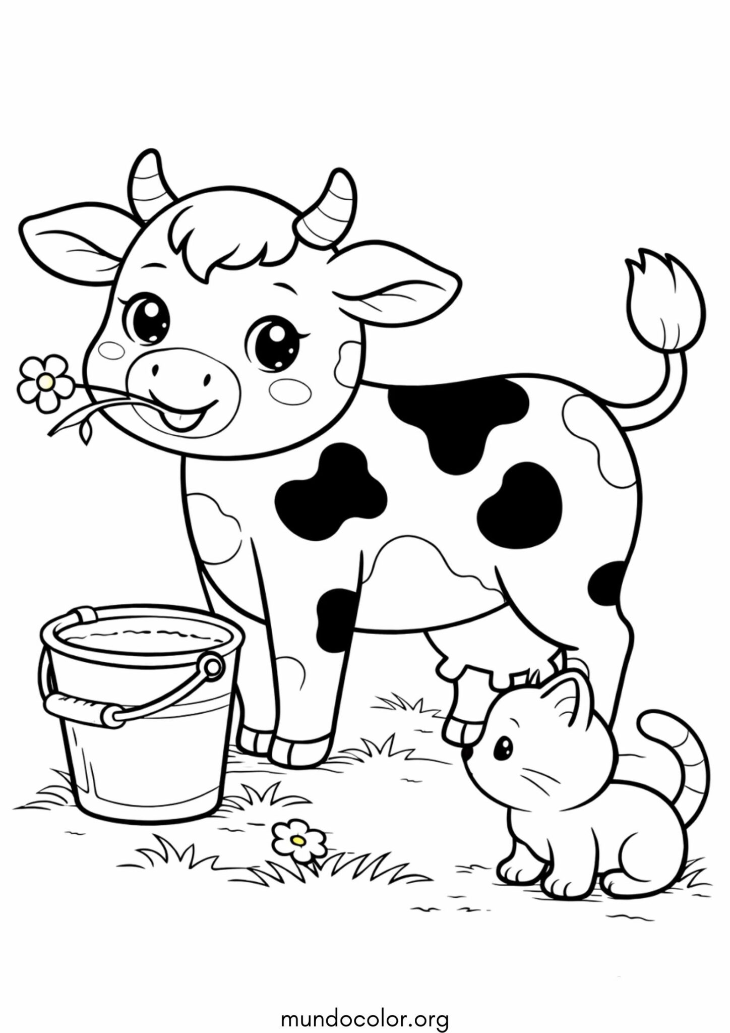 Dibujo de Vaca lechera con manchas para colorear