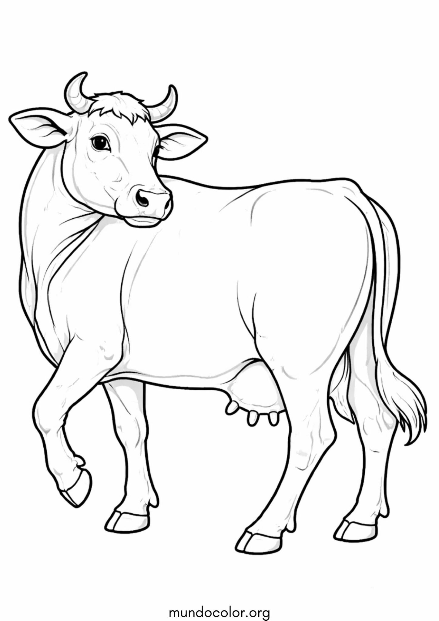 Dibujo de Vaca realista para colorear