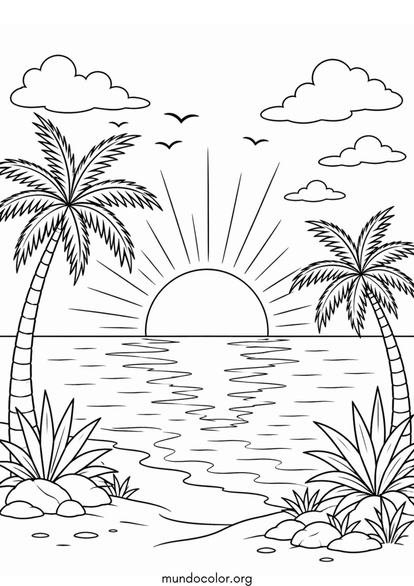 Dibujo de Atardecer para colorear