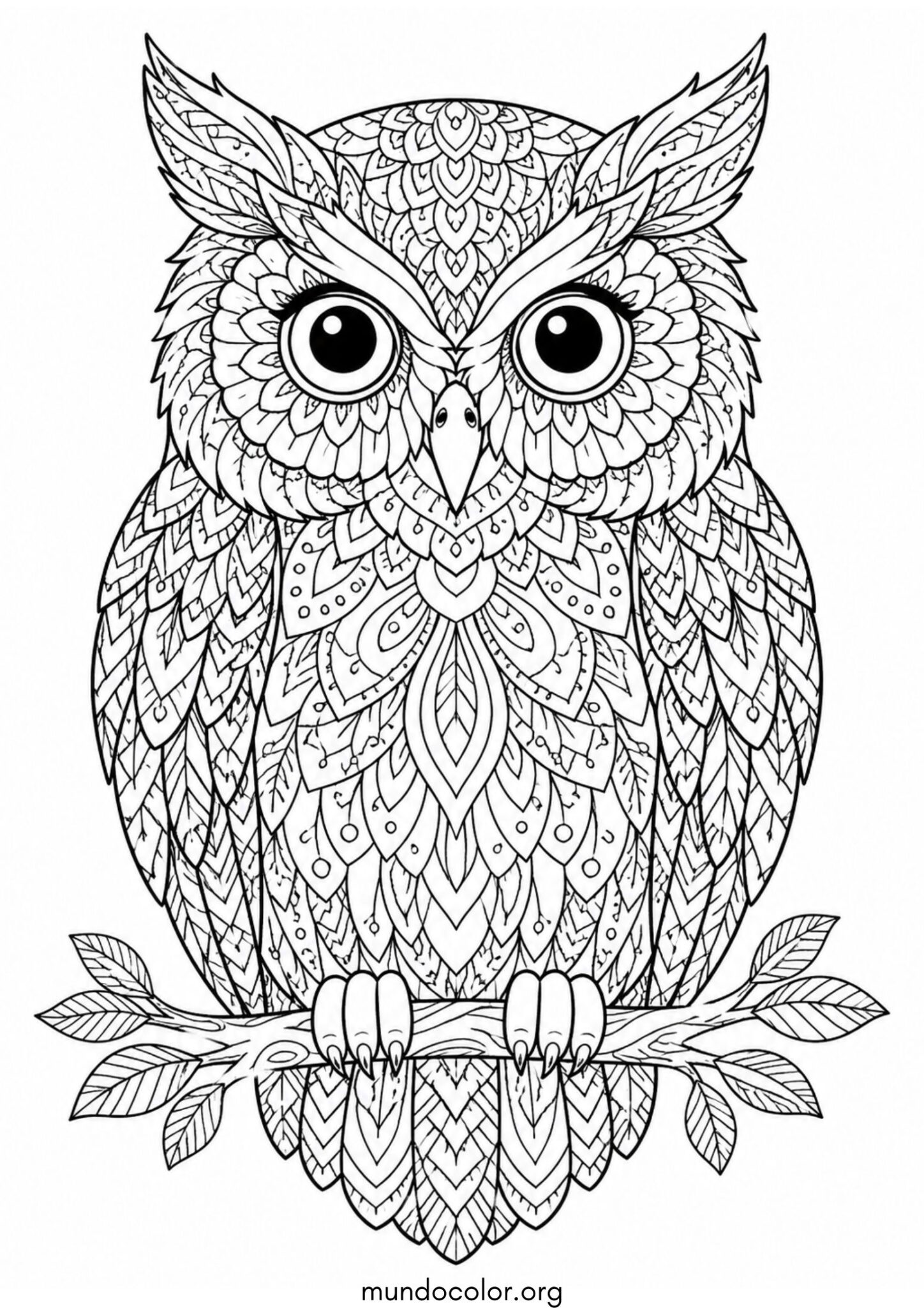 Dibujo de Búho mandala para colorear