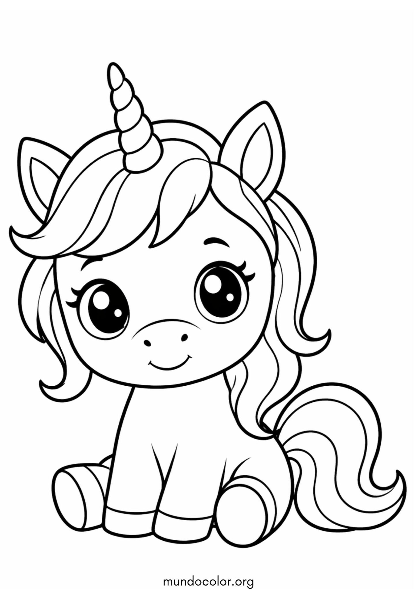 Dibujo de Bebé unicornio para colorear
