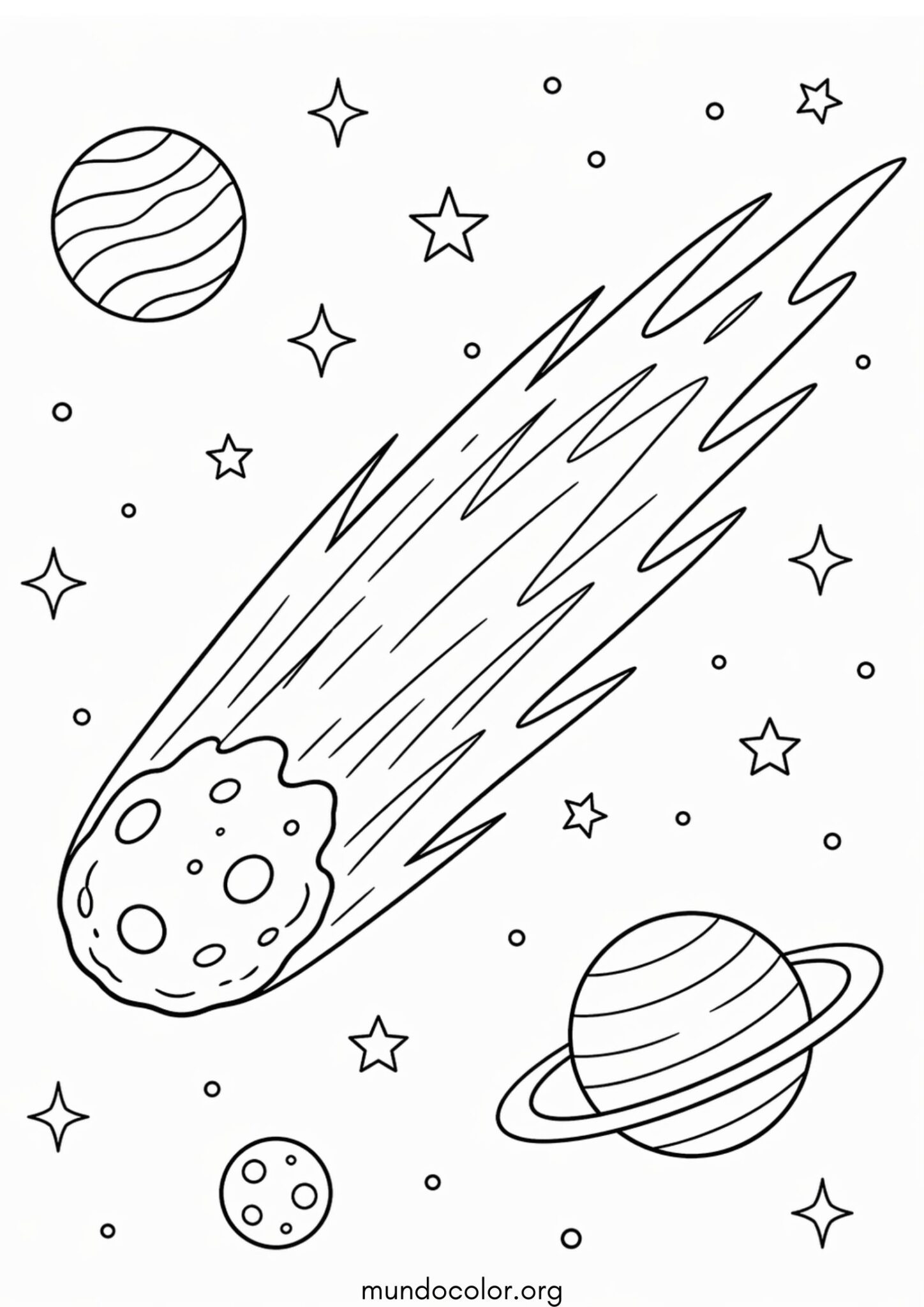 Dibujo de Cometa en el espacio para colorear