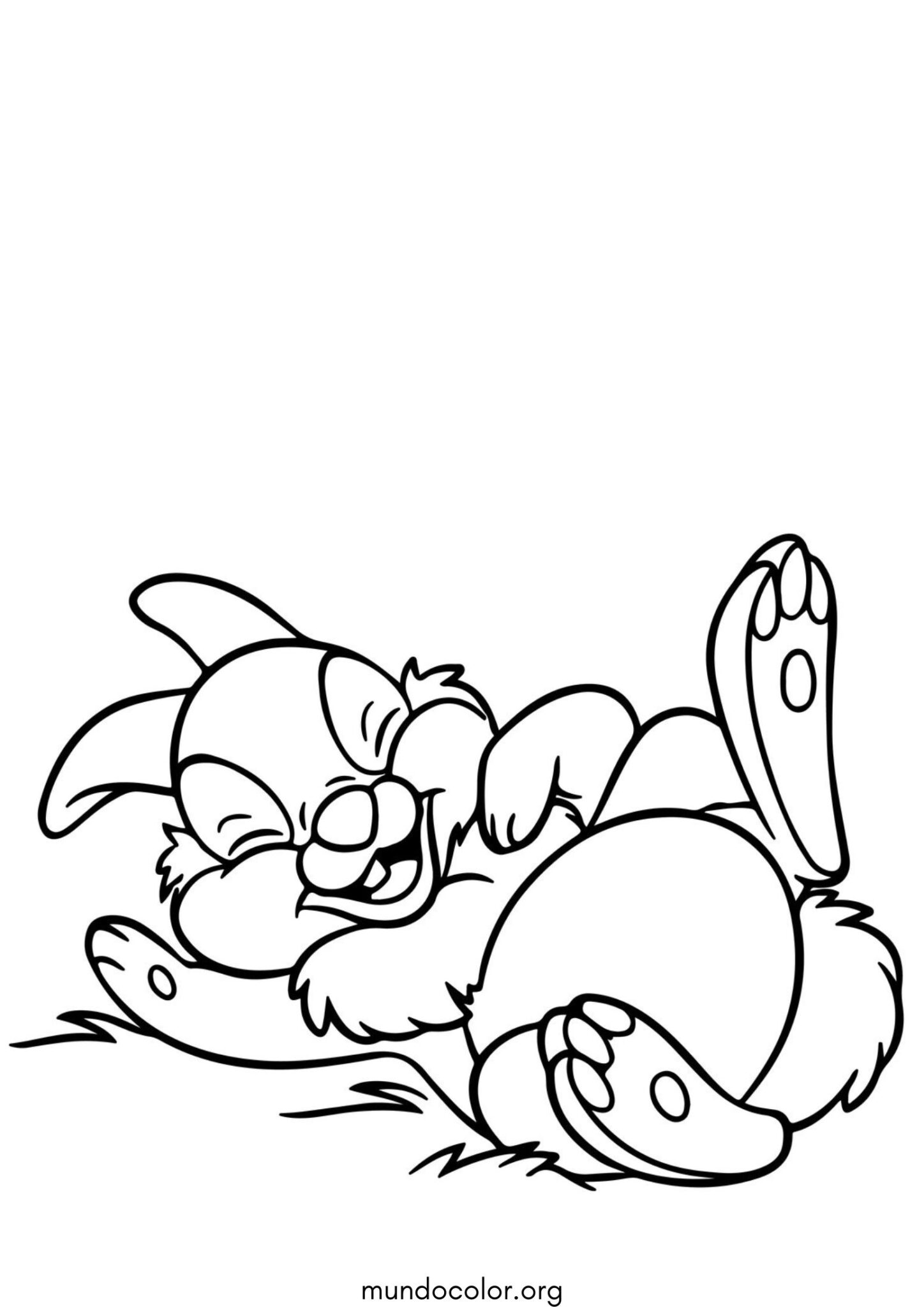 Dibujo de Conejito Tambor riendo para colorear