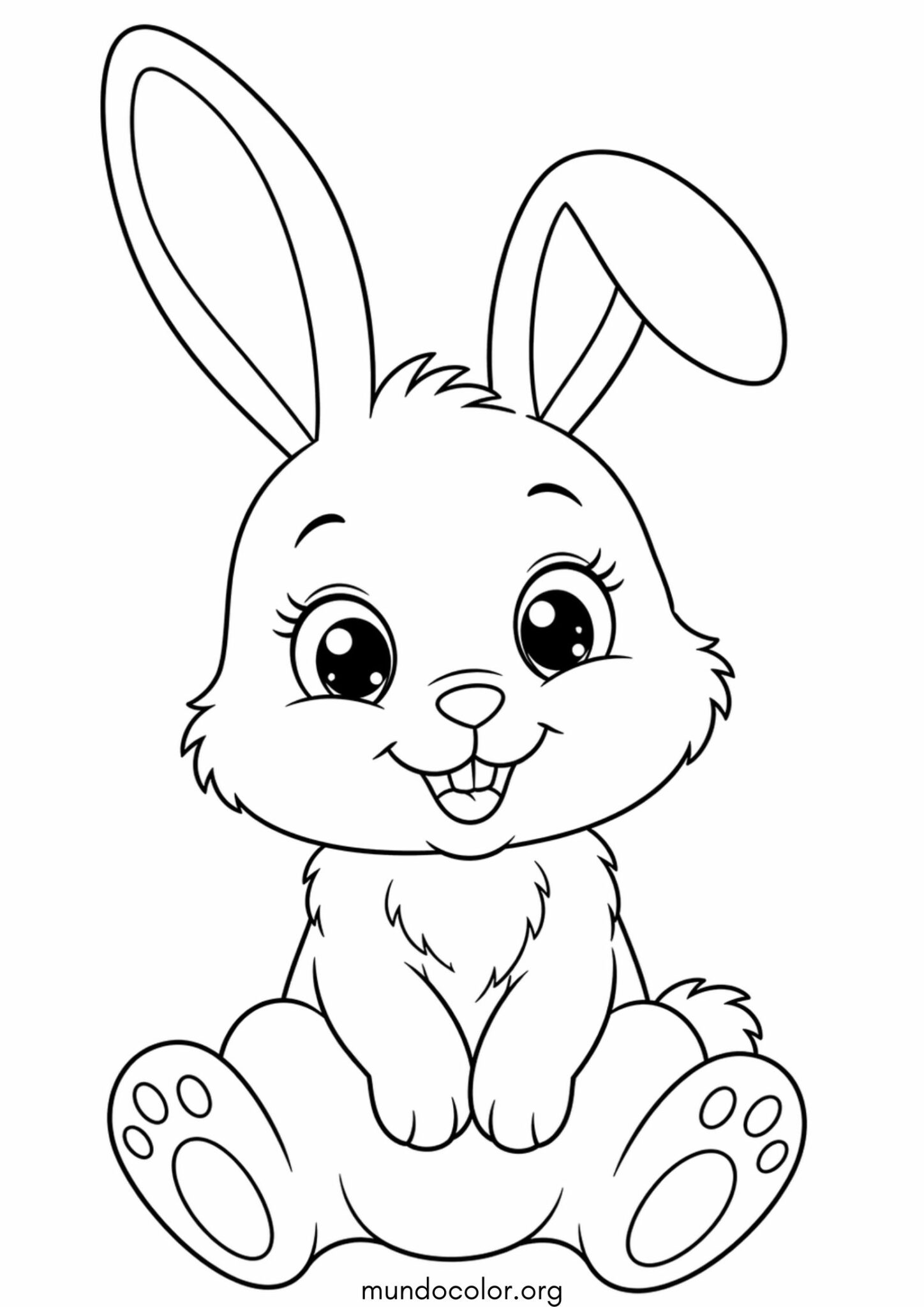 Dibujo de Conejito kawaii para colorear