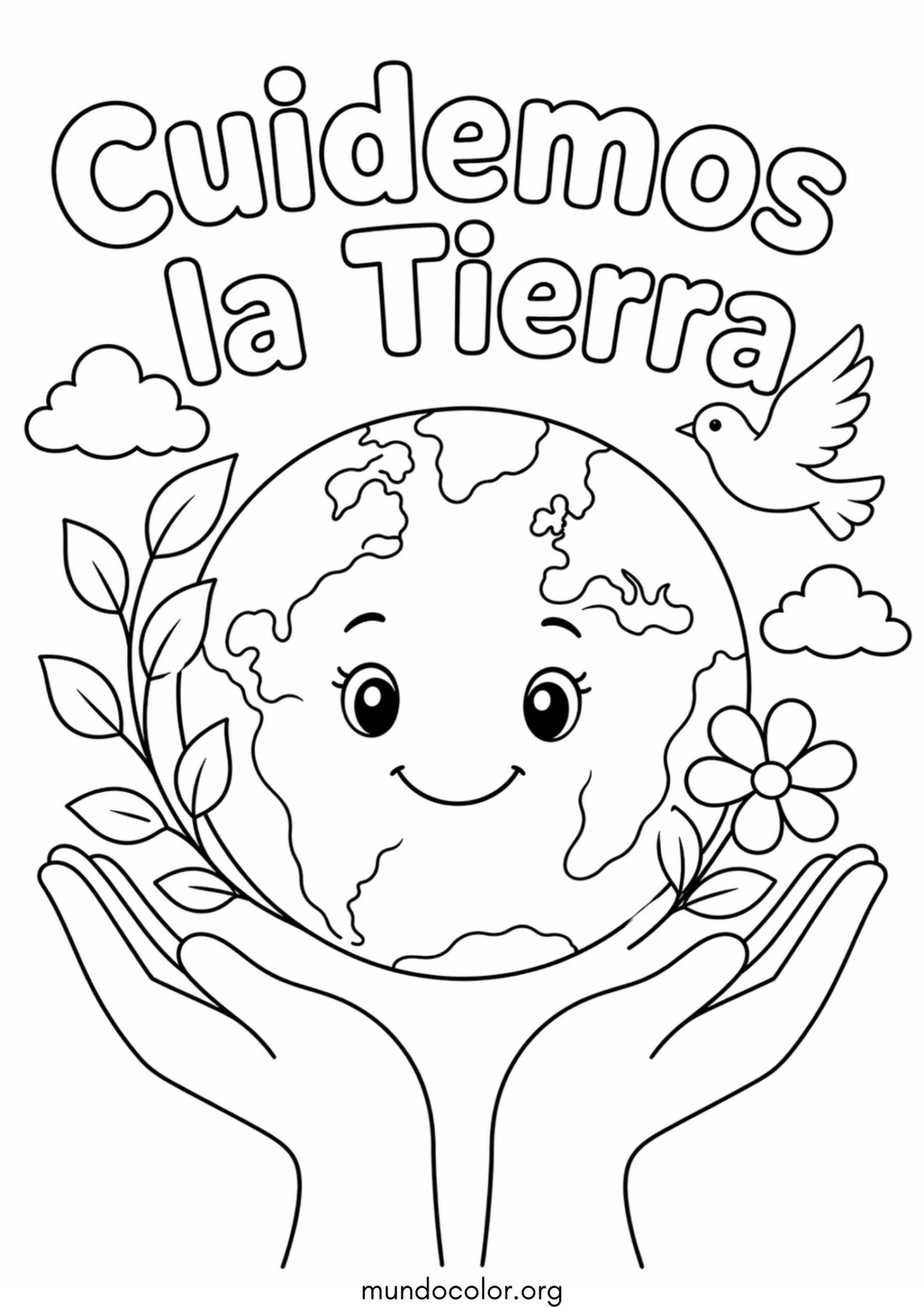 Dibujo de Cuidemos la Tierra para colorear