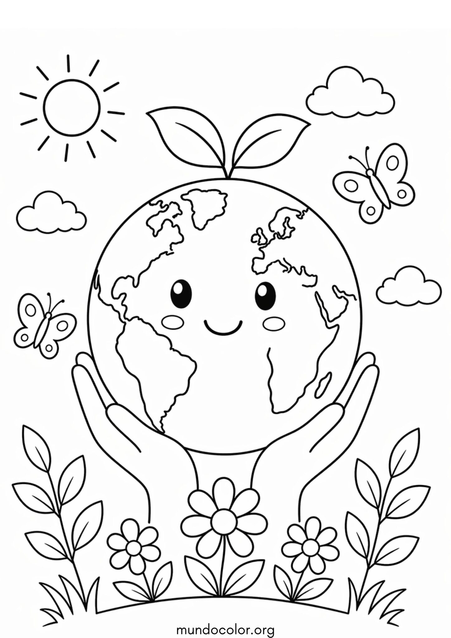 Dibujo de Día de la Tierra para colorear