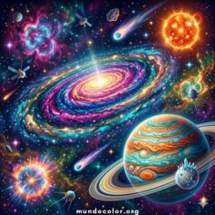 Dibujos del Espacio para Colorear - Gratis en PDF e Imprimir en A4