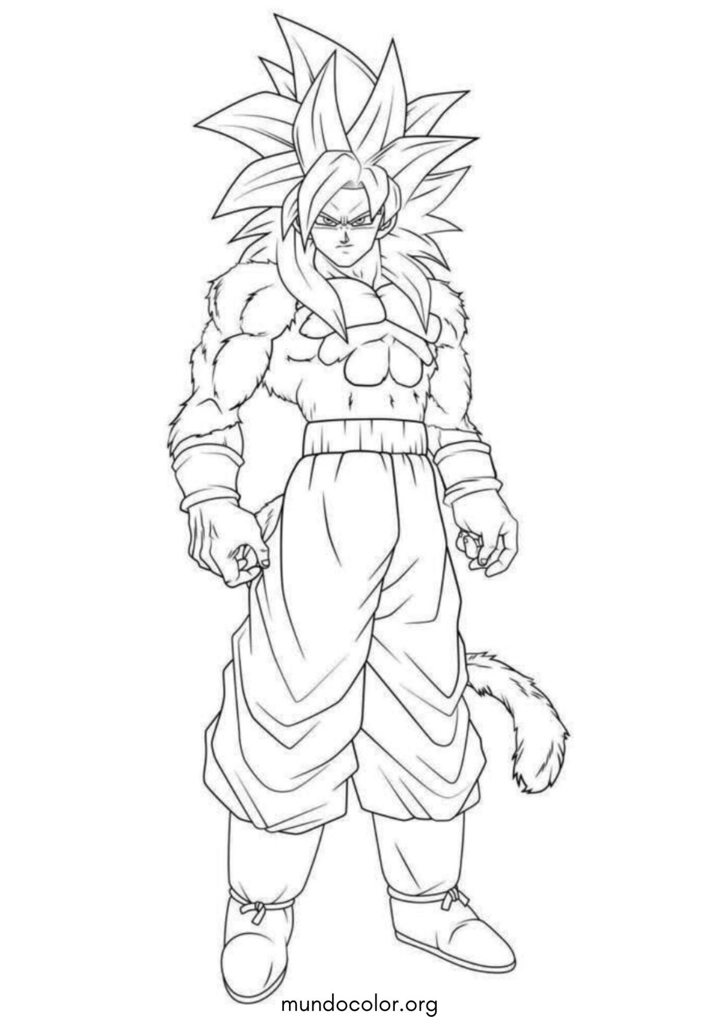Dibujo de Goku SSJ4 para colorear