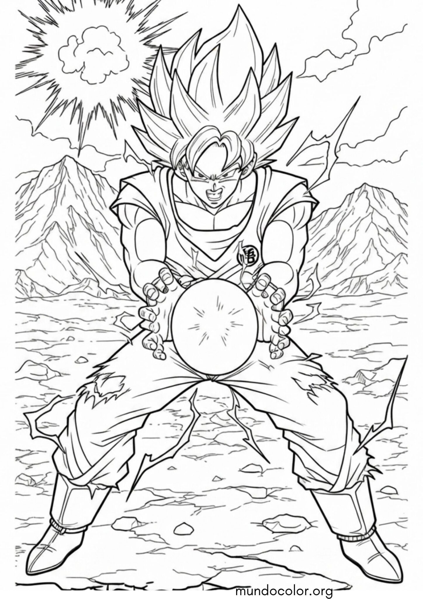 Dibujo de Goku Super Saiyan para colorear