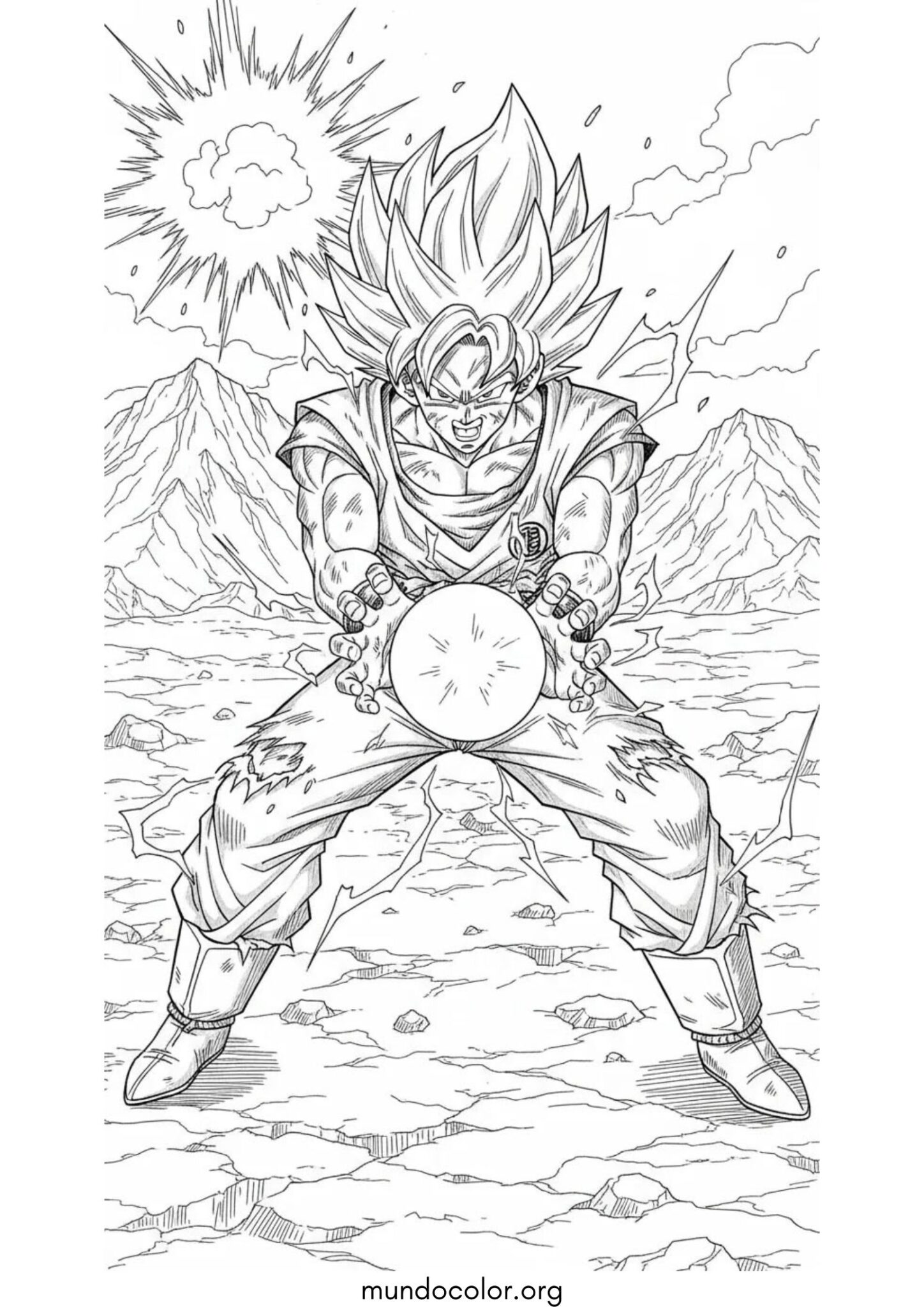 Dibujo de Goku Super Saiyan para colorear