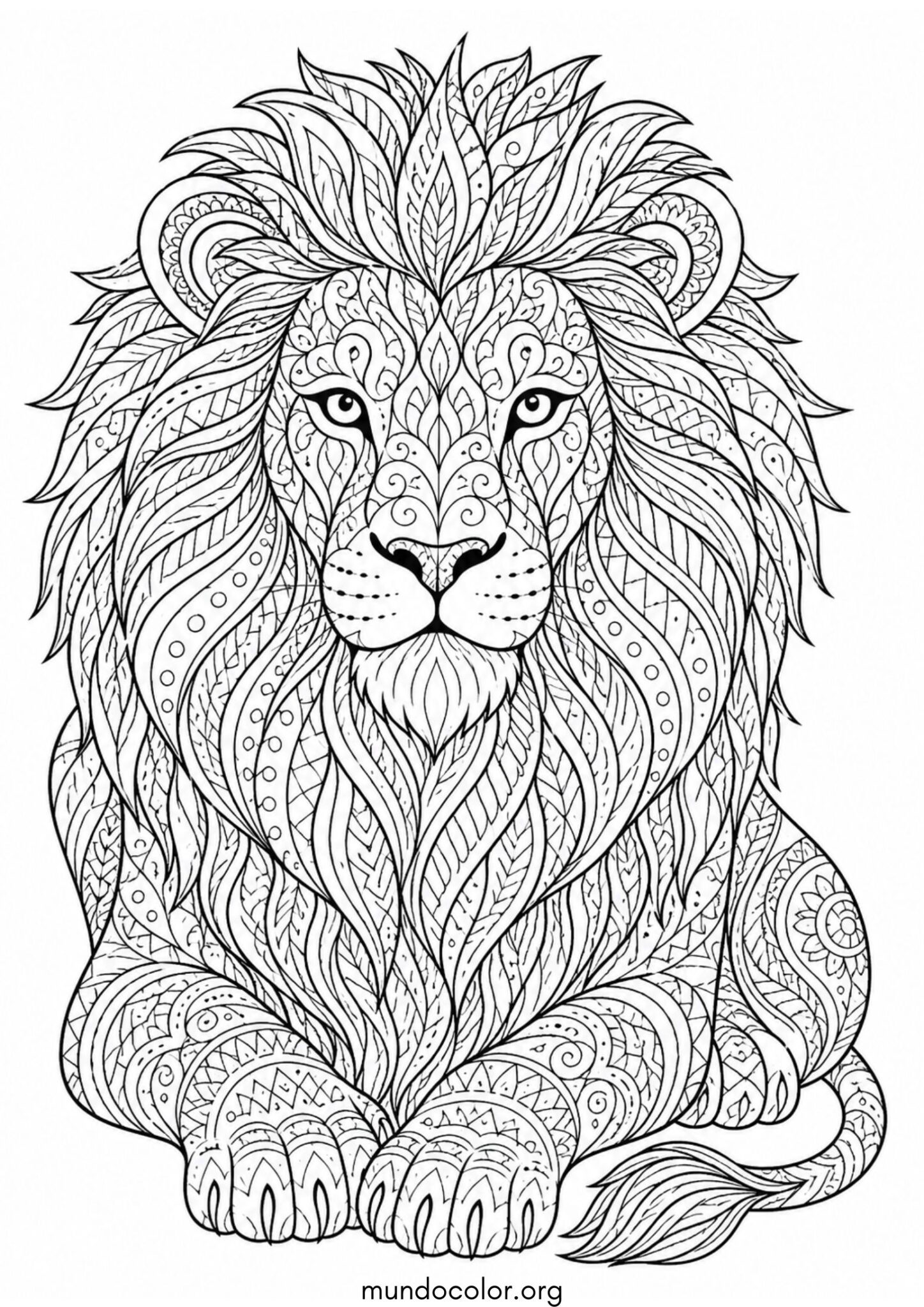 Dibujo de León antiestrés para colorear