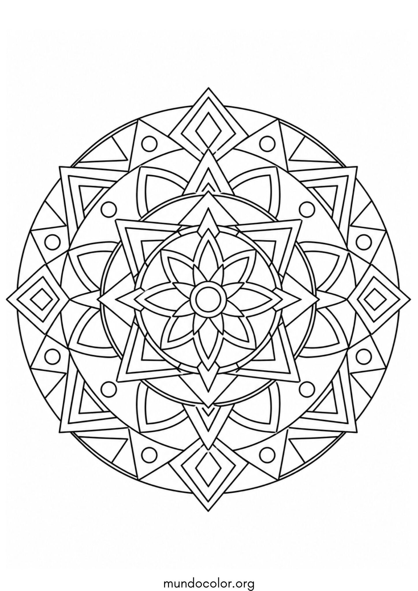 Dibujo de Mandala geométrico para colorear
