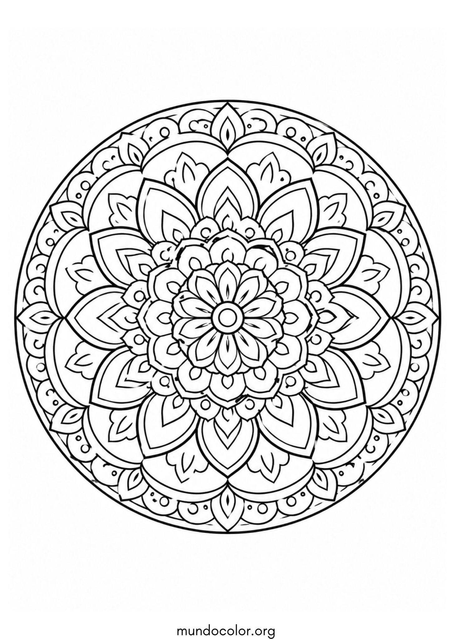Dibujo de Mandala redondo para colorear