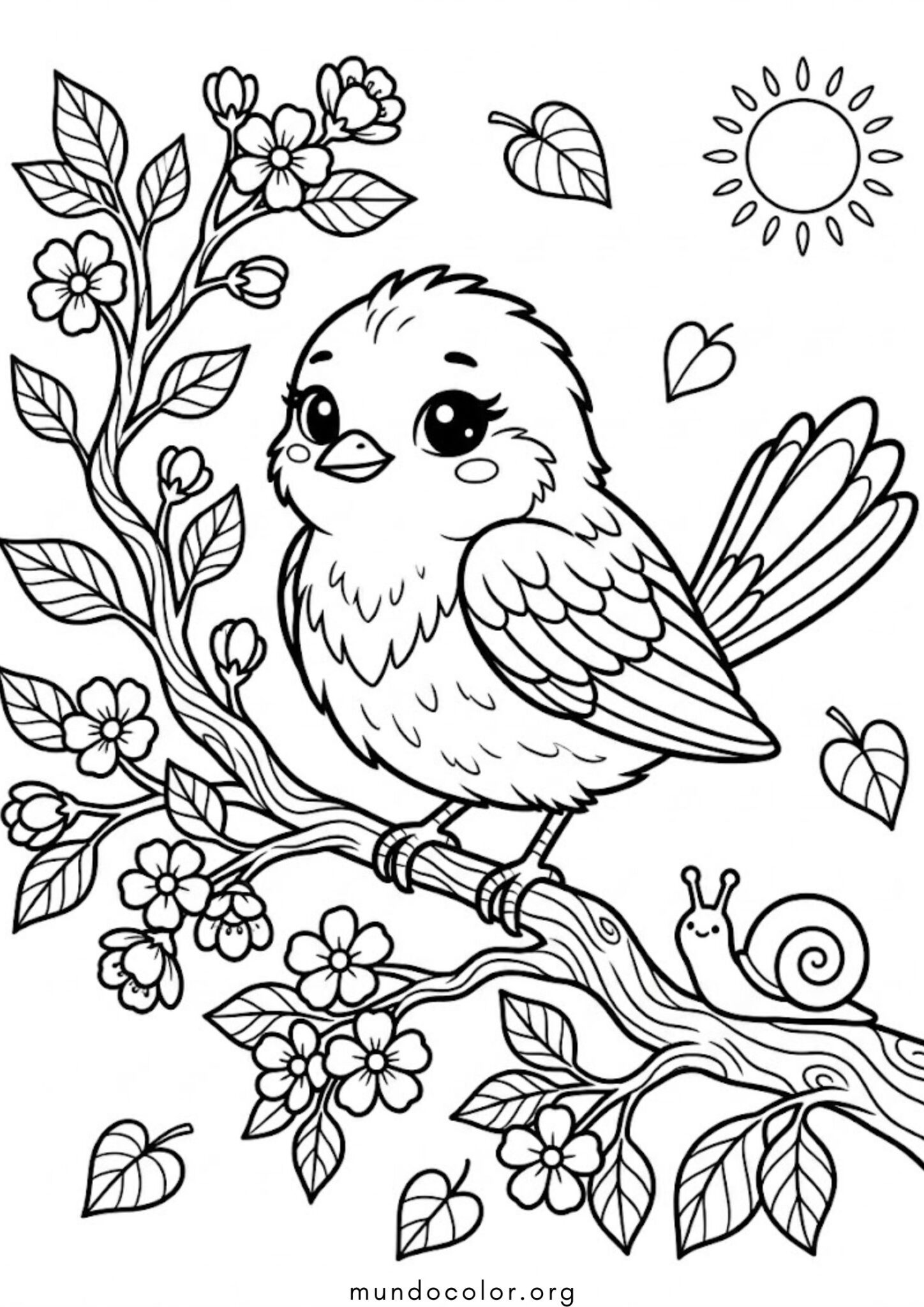 Dibujo de Pajarito tierno para colorear