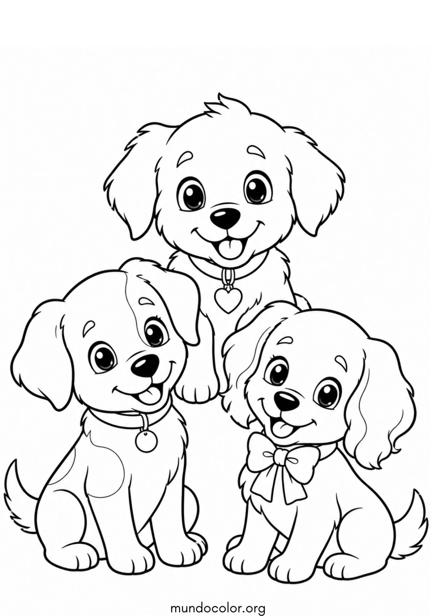 Dibujo de Perritos Tiernos para colorear