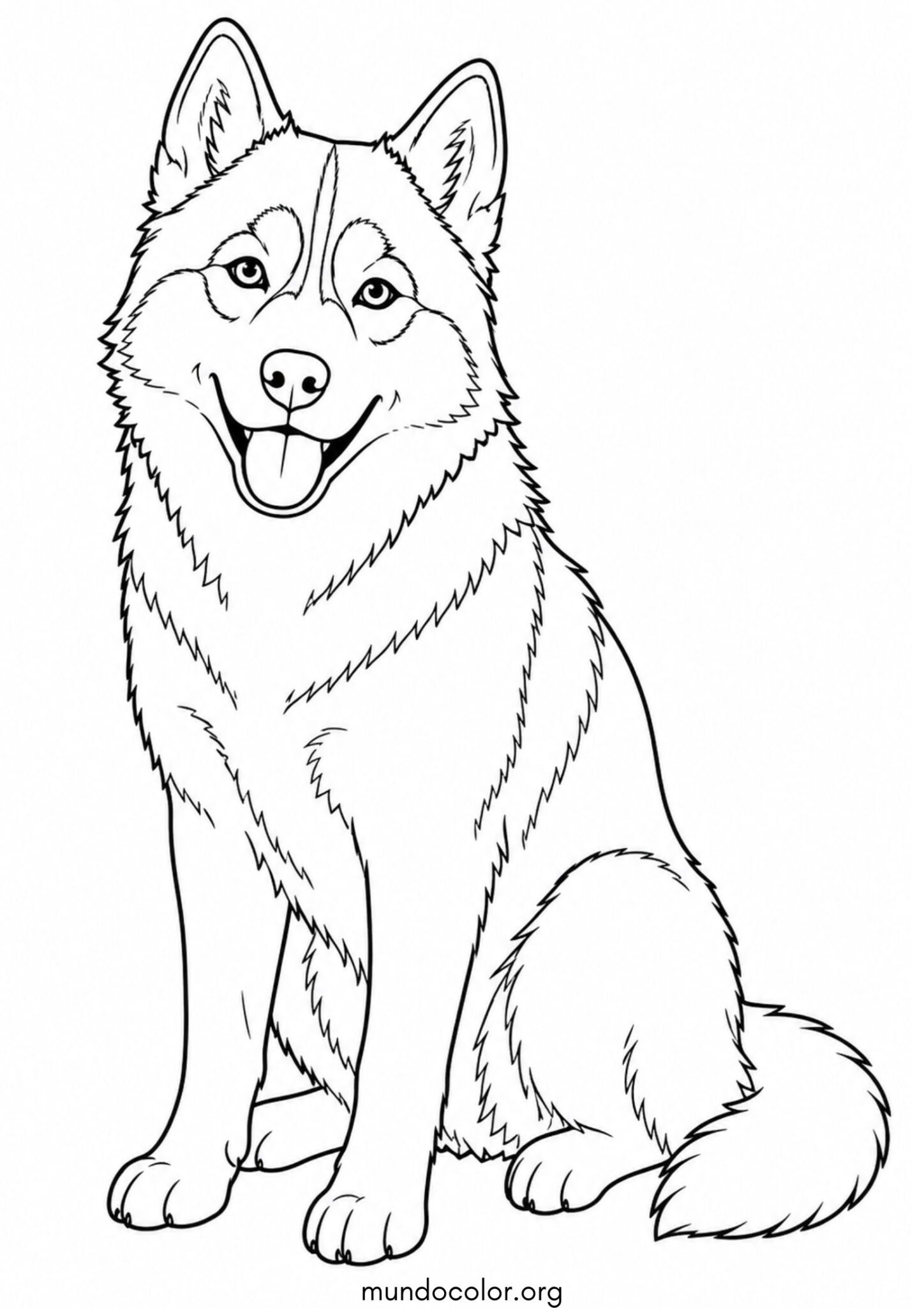 Dibujo de Perro Husky para colorear