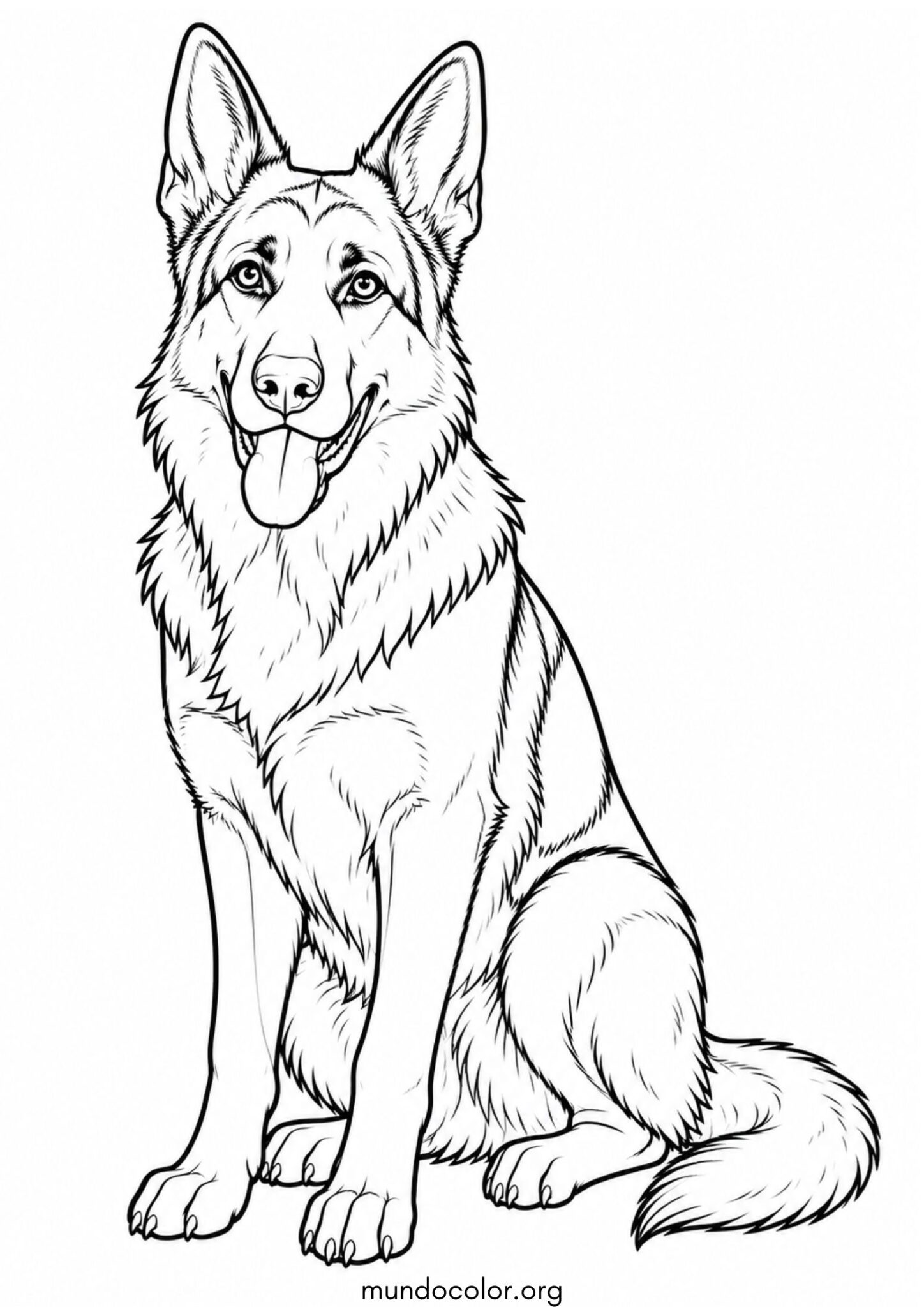 Dibujo de Perro Pastor Alemán para colorear