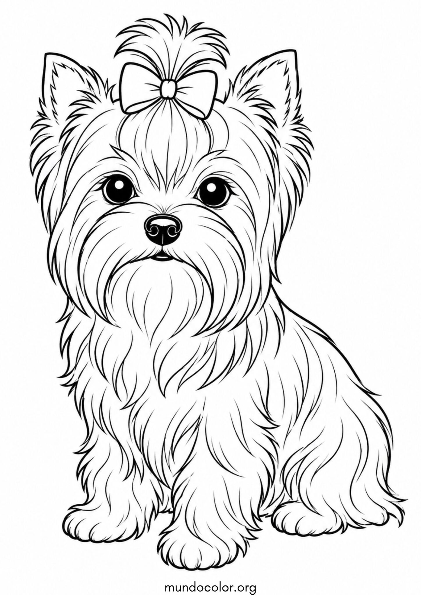 Dibujo de Perro Yorkshire Terrier para colorear
