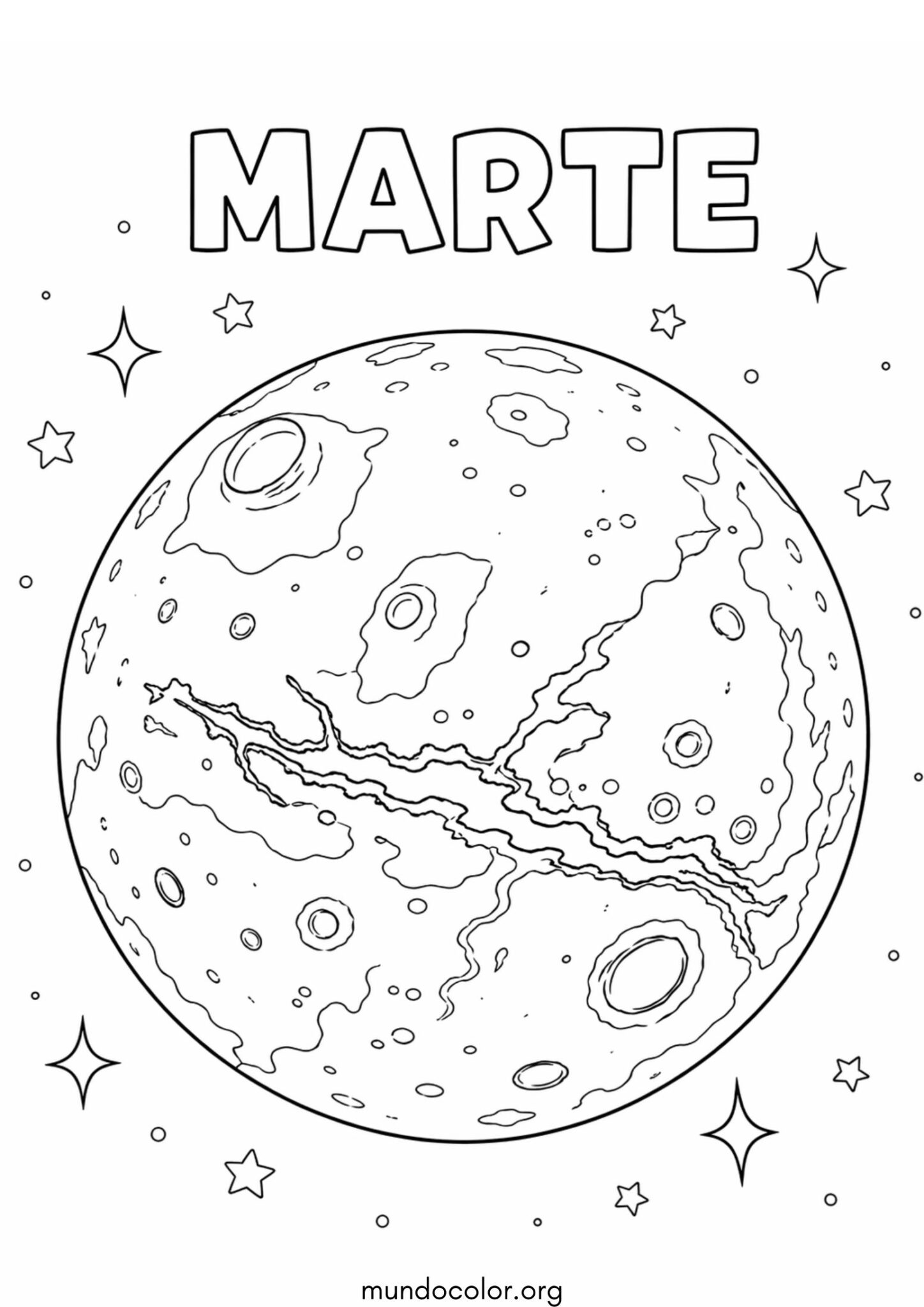 Dibujo de Planeta Marte para colorear