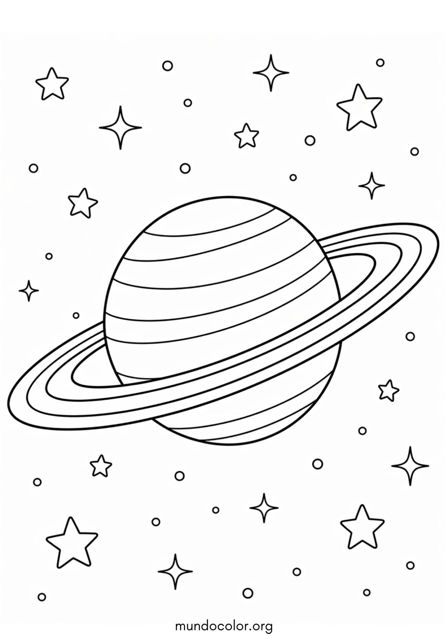 Dibujo de Planeta Saturno para colorear
